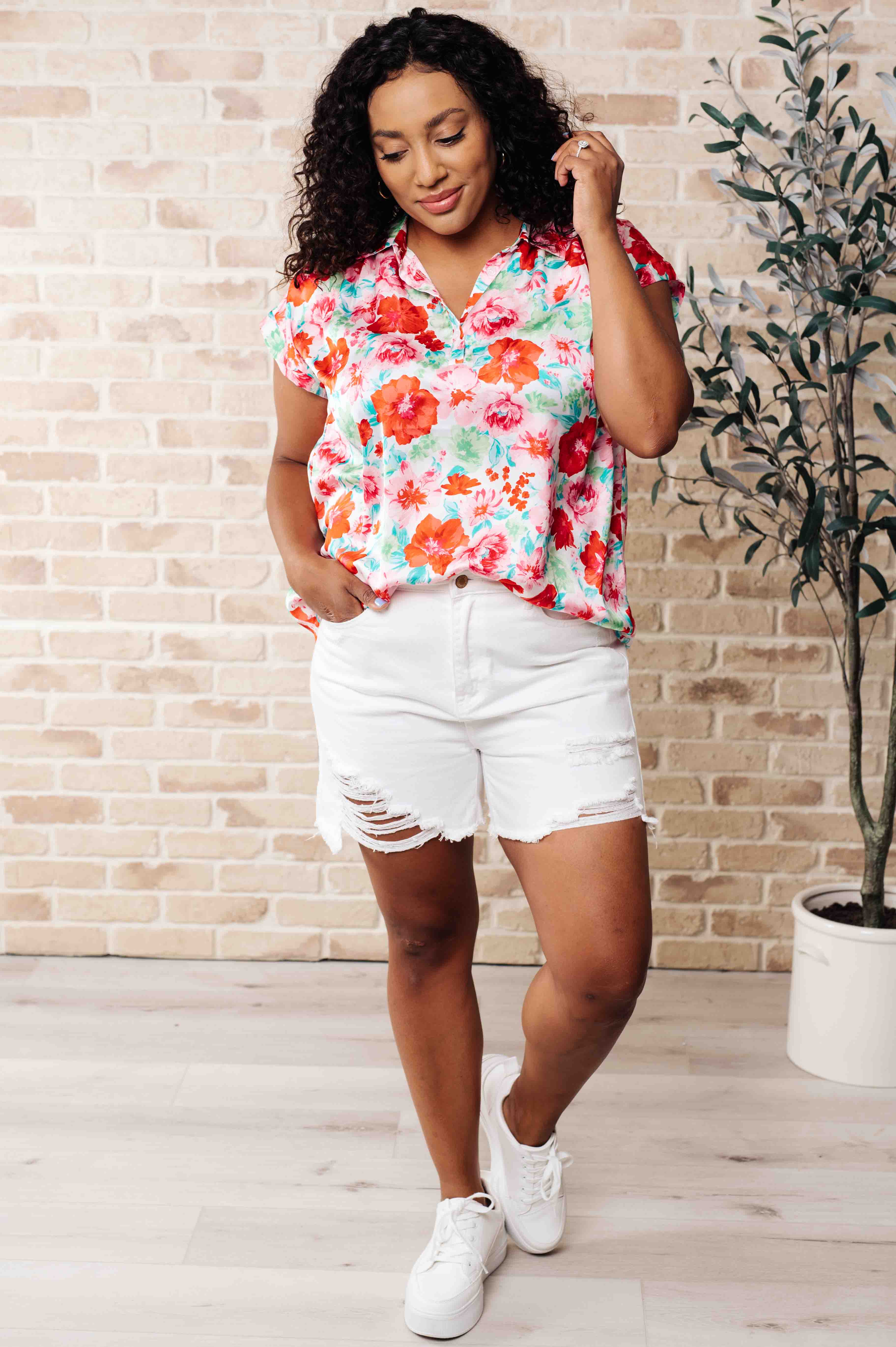 I Melt With You Collared Blouse - Charming Charlie