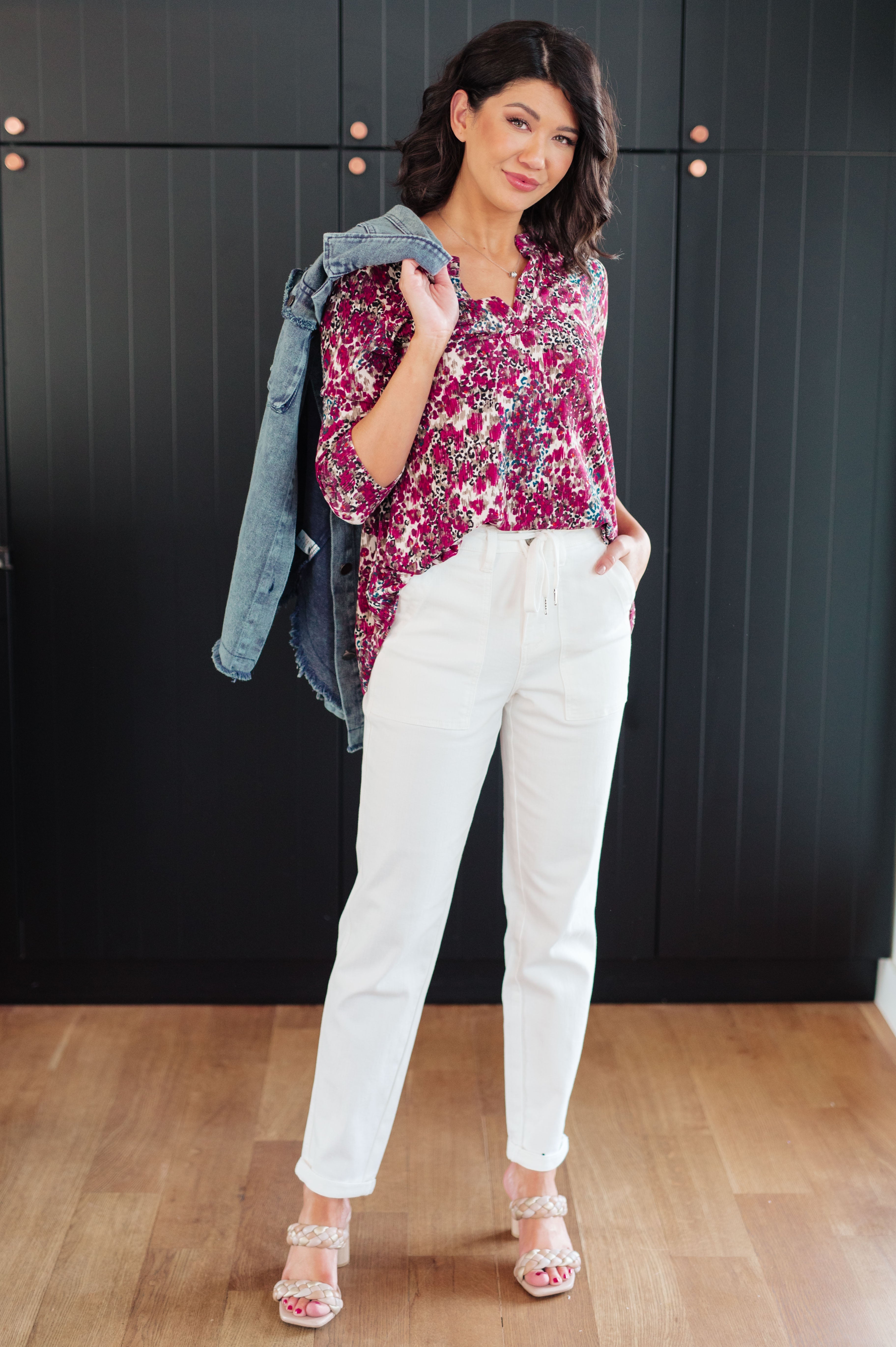 I Think Different Top in Abstract Magenta - Charming Charlie