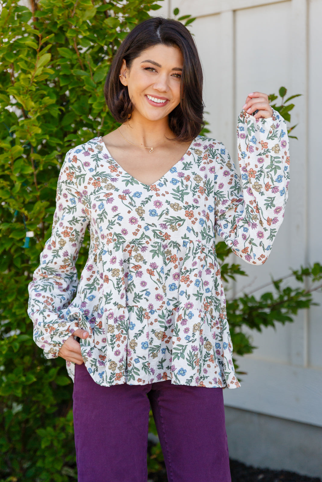 I Think I Can V-Neck Floral Top - Charming Charlie