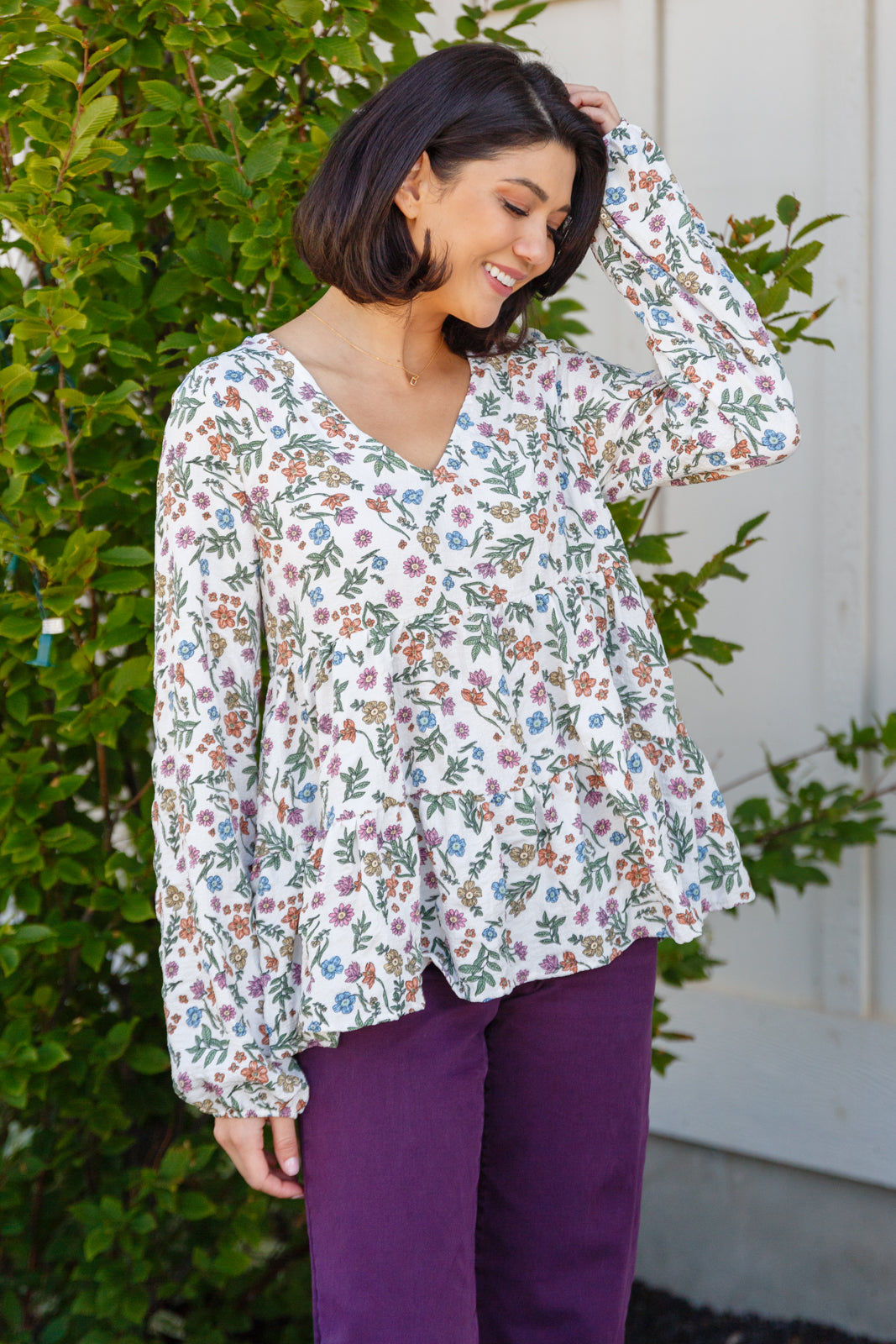 I Think I Can V-Neck Floral Top - Charming Charlie