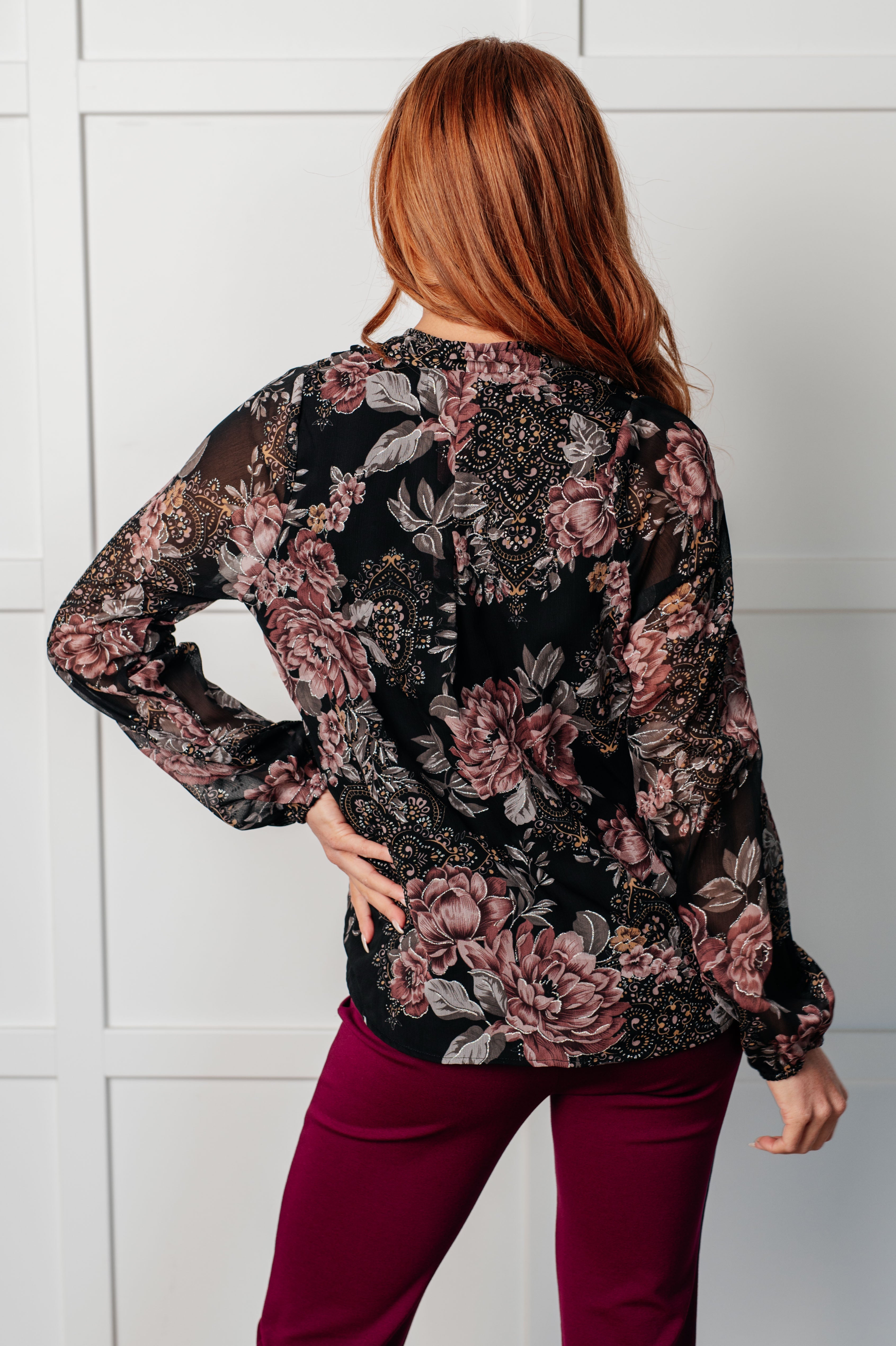 I Wish We Had it All Surplice Floral Blouse - Charming Charlie