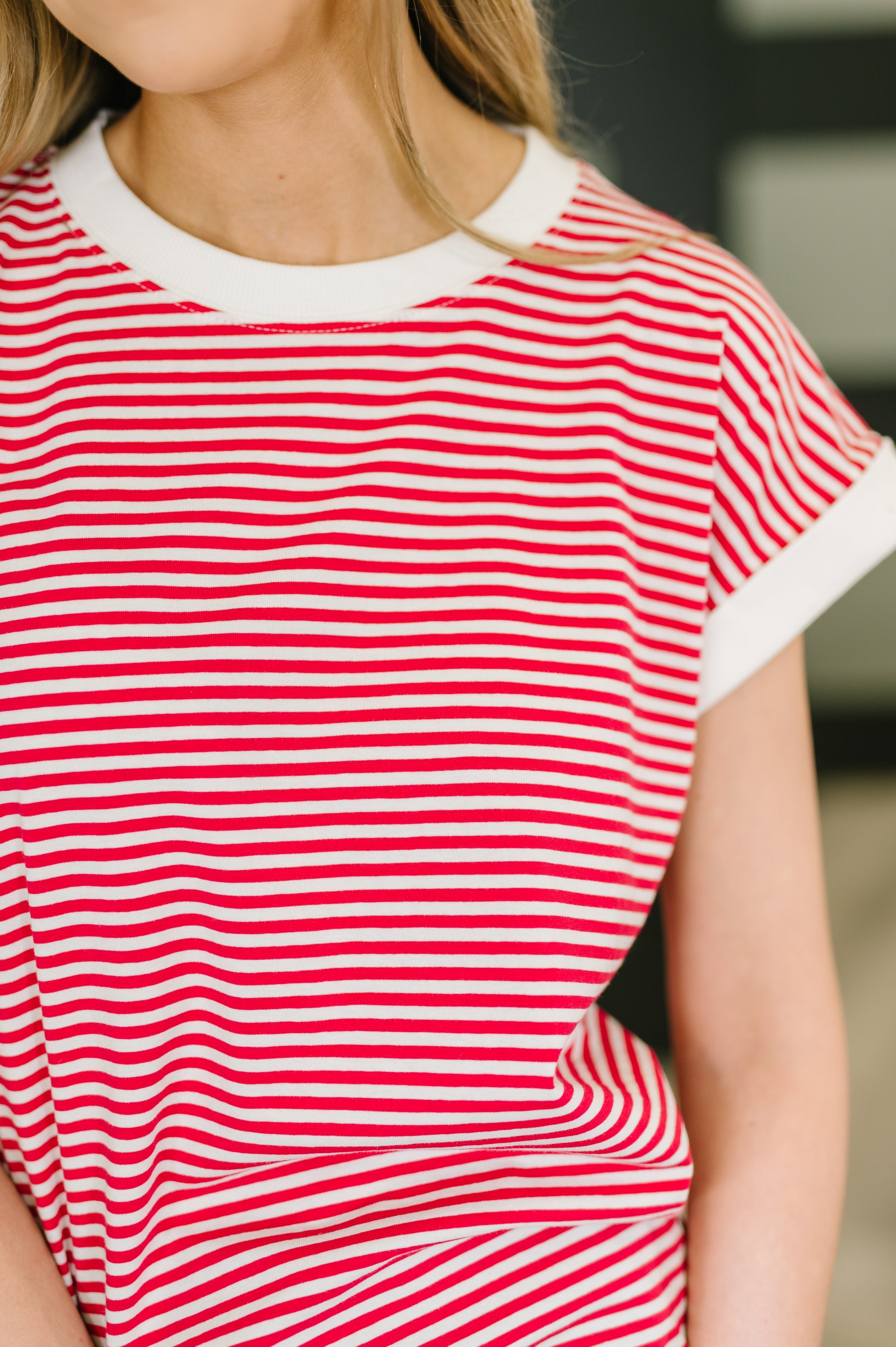 I Wouldn't Mind Short Sleeve Top in Ruby - Charming Charlie