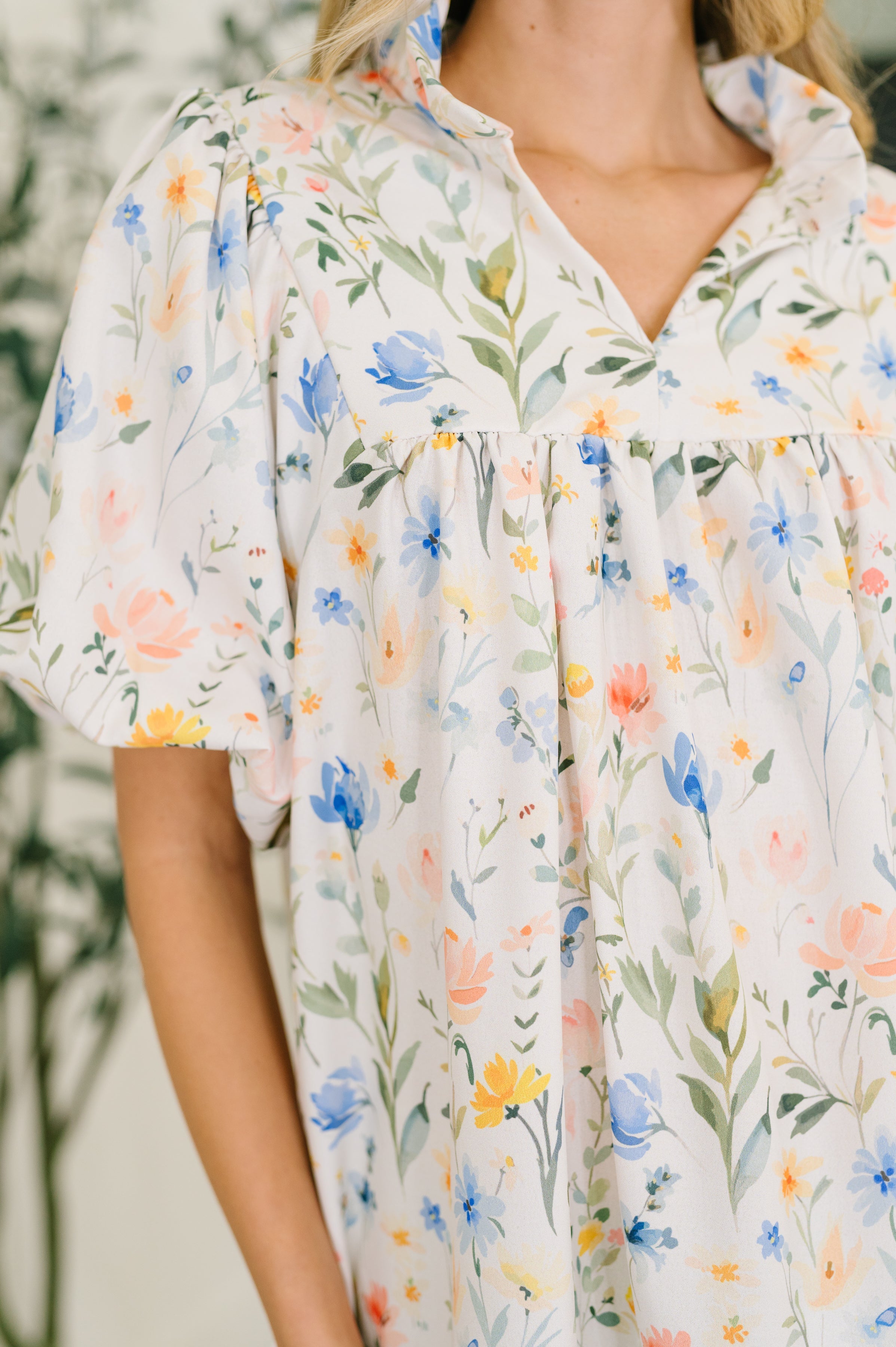 In All This Time Notch Neck Floral Blouse - Charming Charlie