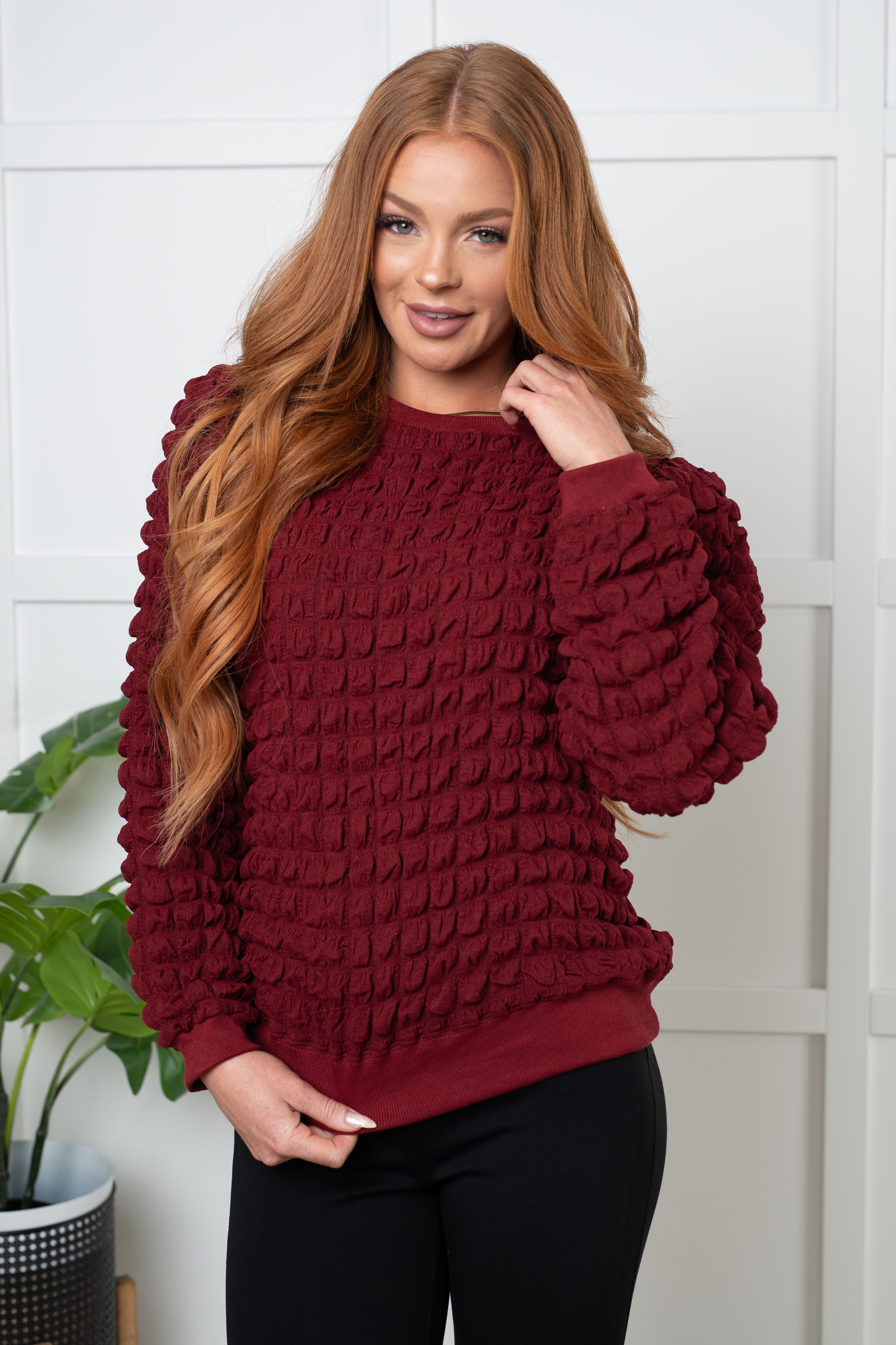 In Denial Bubble Pullover - Charming Charlie
