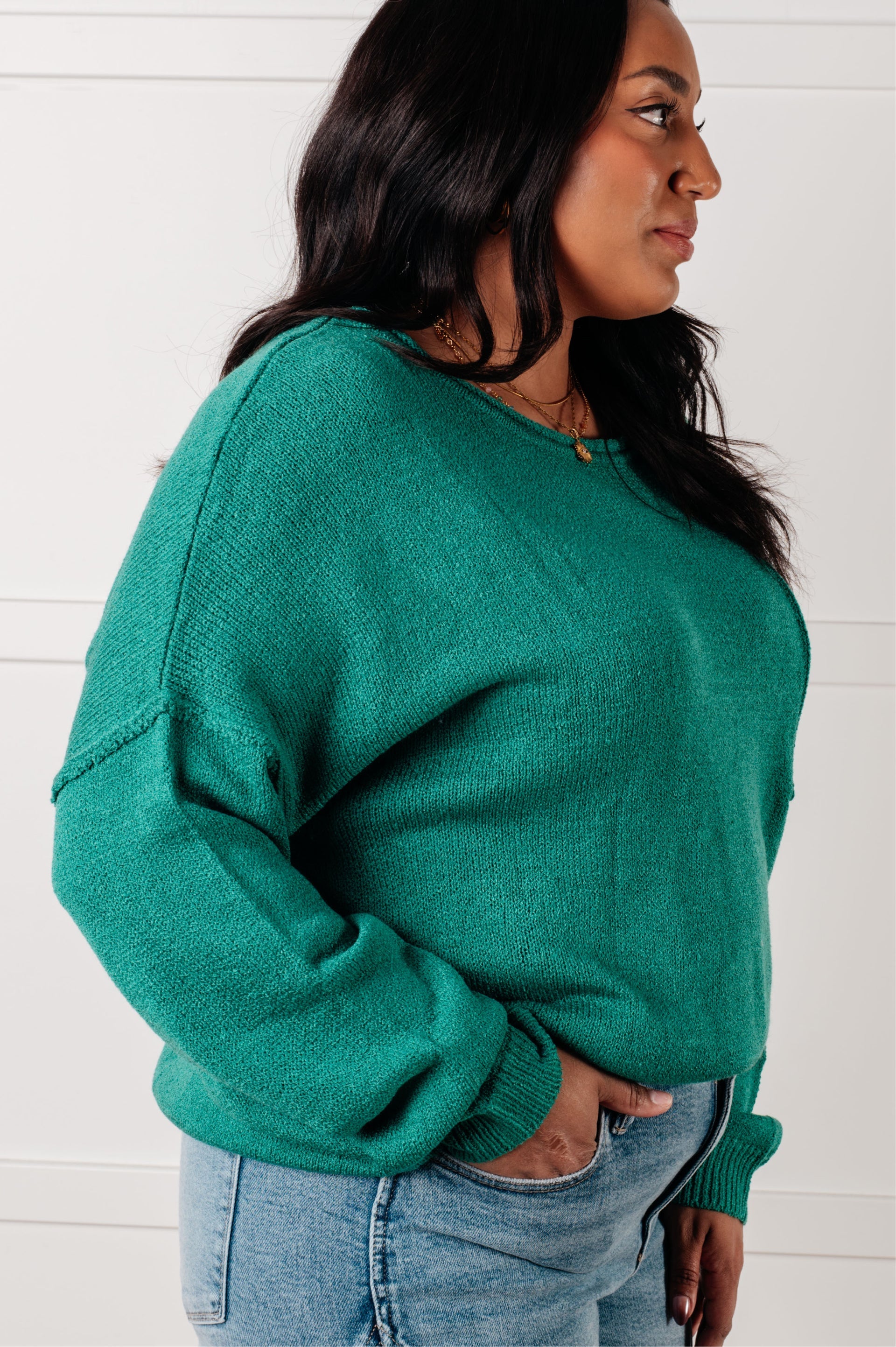 In Stitches Drop Shoulder Sweater - Charming Charlie
