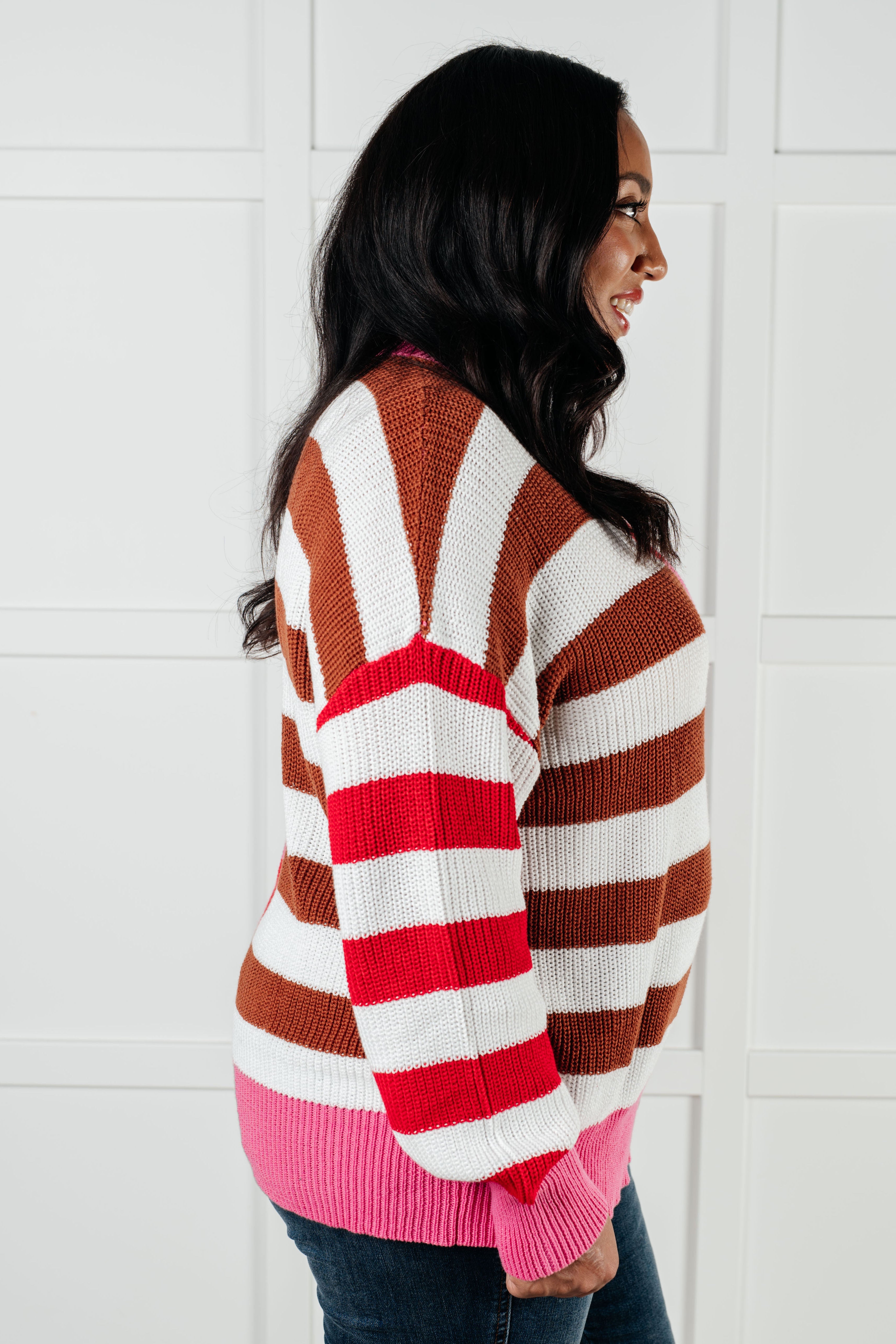 In Your Lane Color Blocked Stripe Sweater - Charming Charlie
