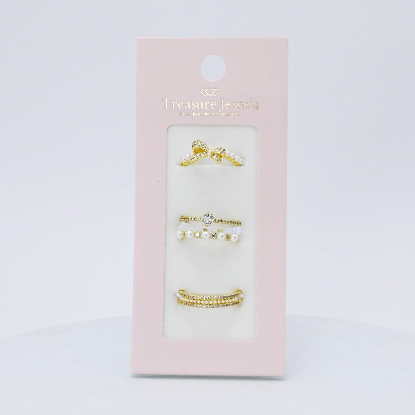 Infinity Pearls Ring Set - Charming Charlie