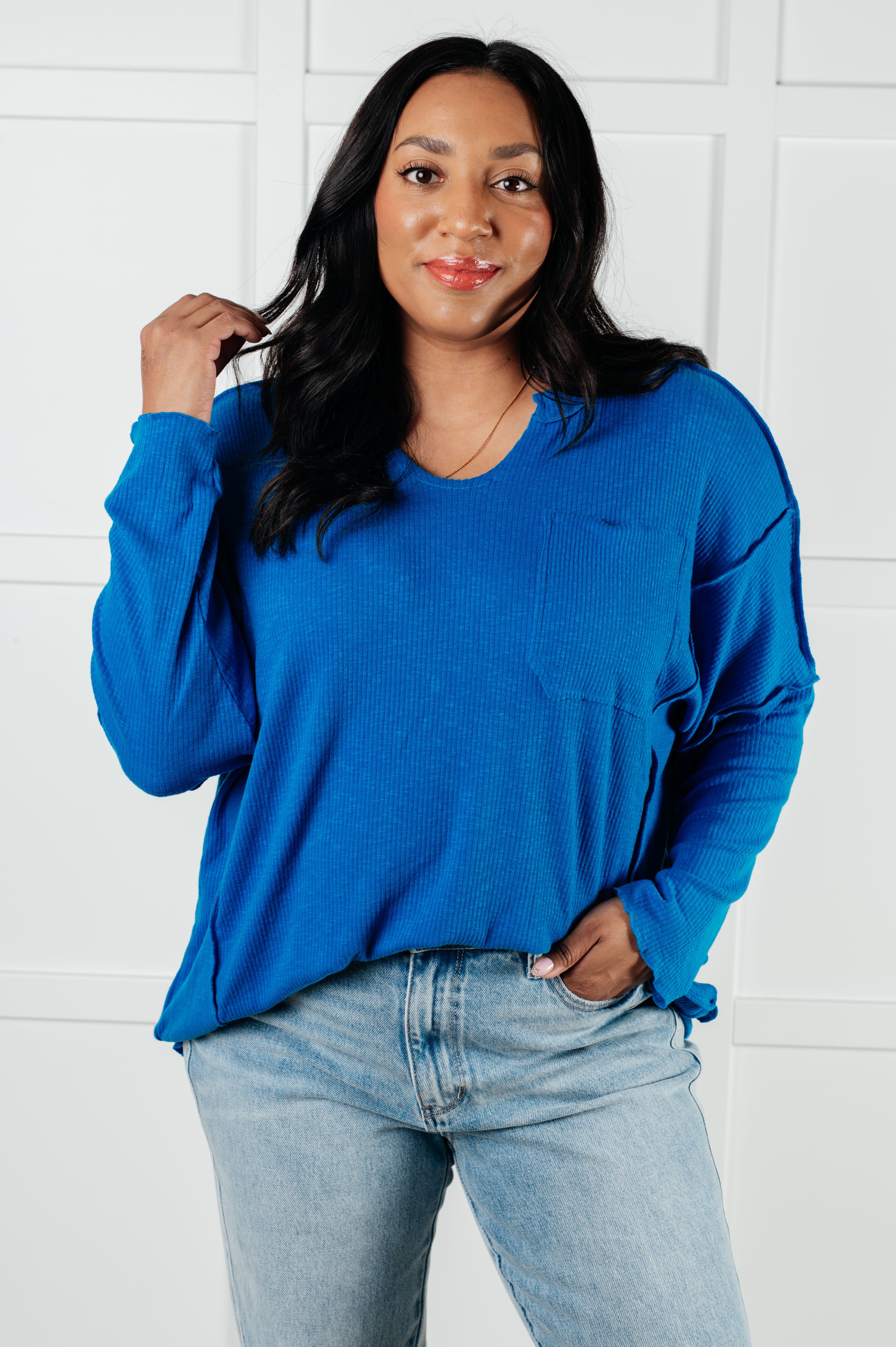 It Looks Easy Ribbed Top - Charming Charlie