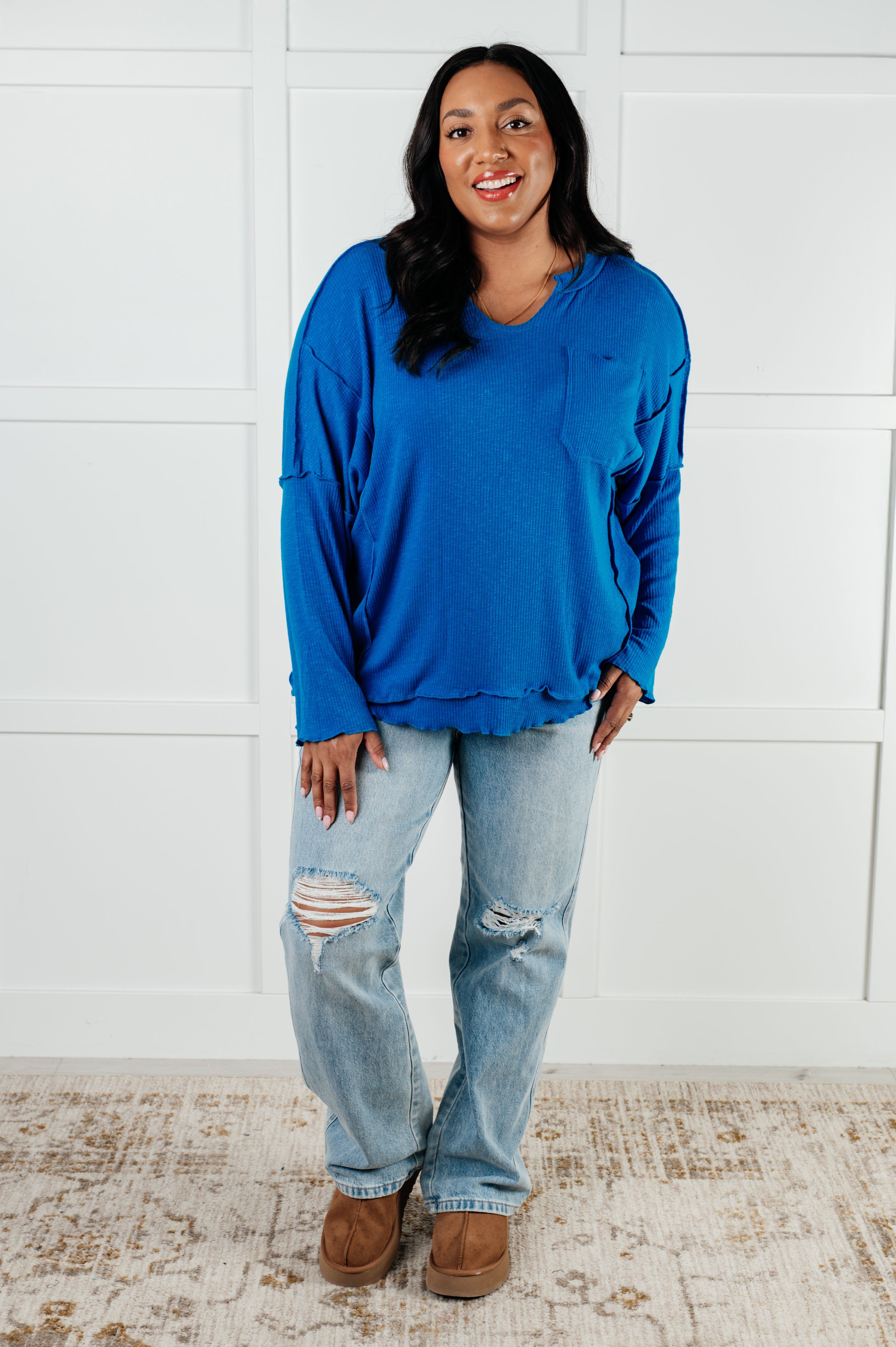 It Looks Easy Ribbed Top - Charming Charlie