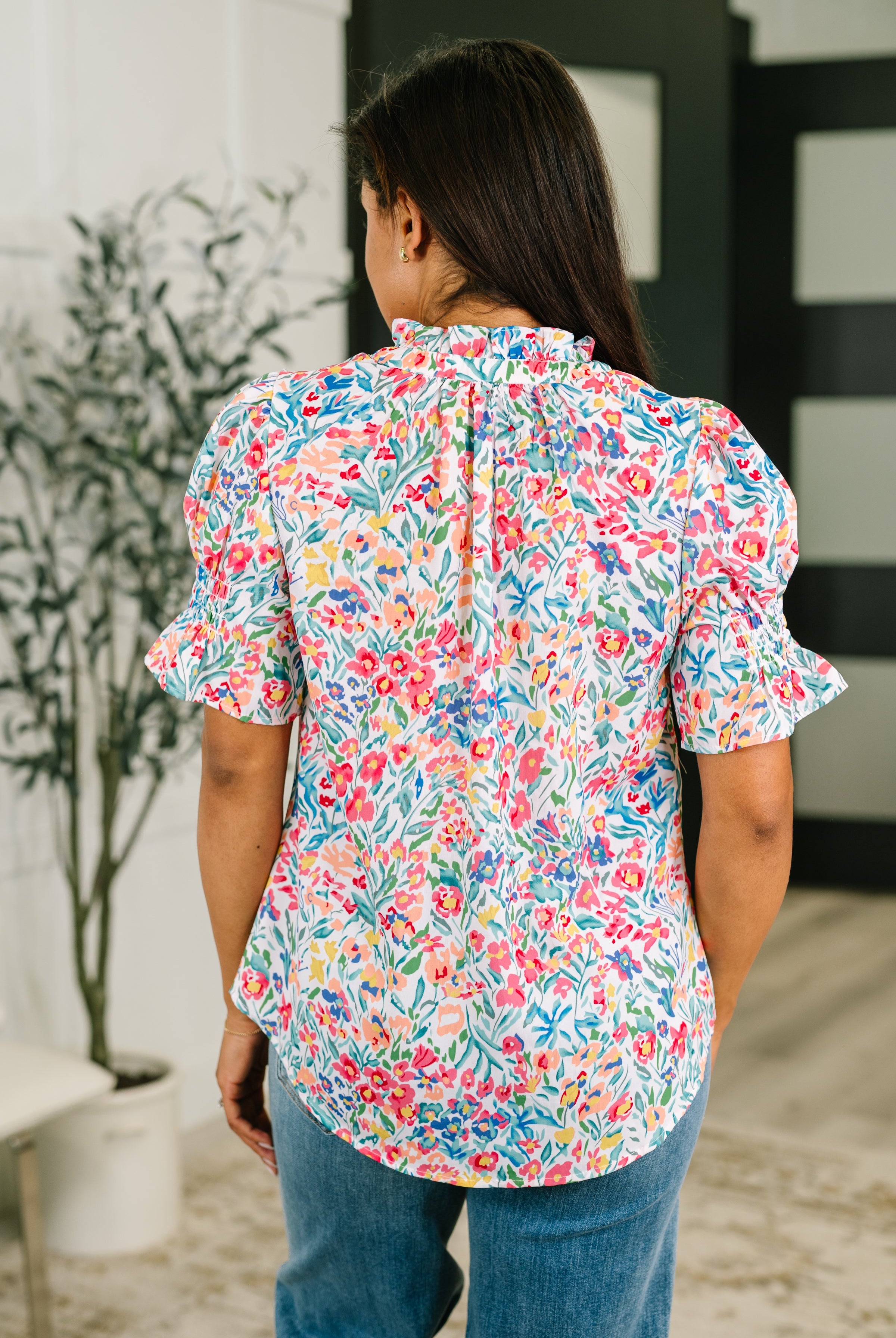 It's Been a Day Split Neck Blouse - Charming Charlie