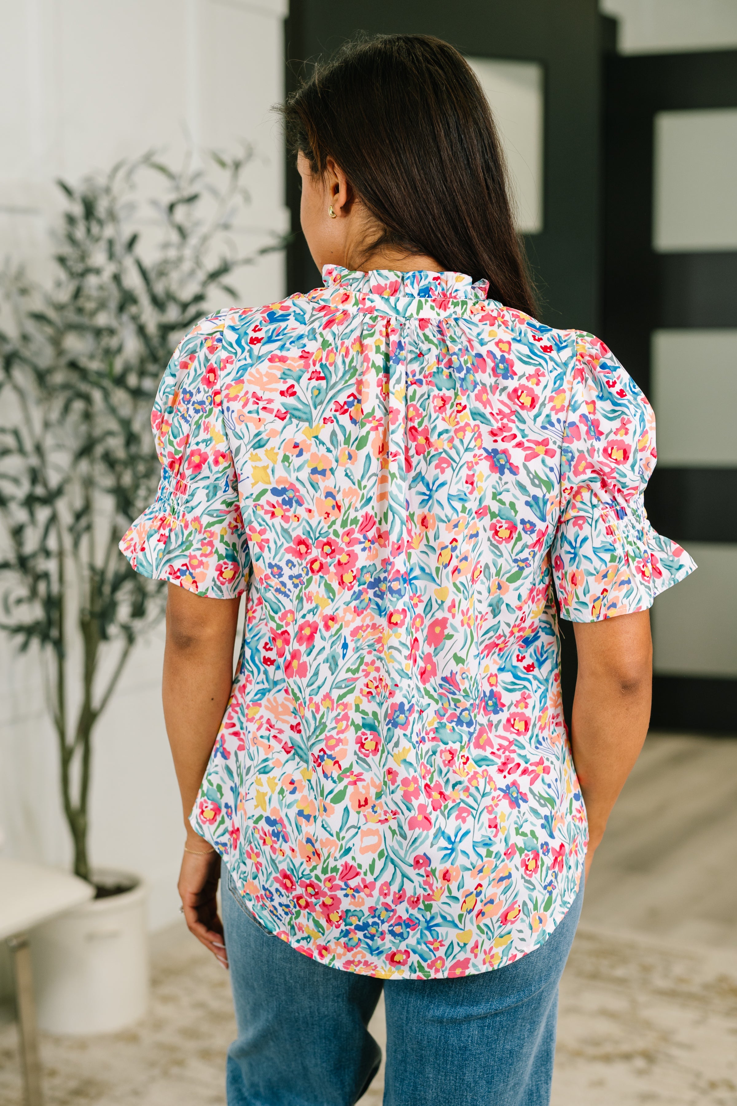 It's Been a Day Split Neck Blouse - Charming Charlie