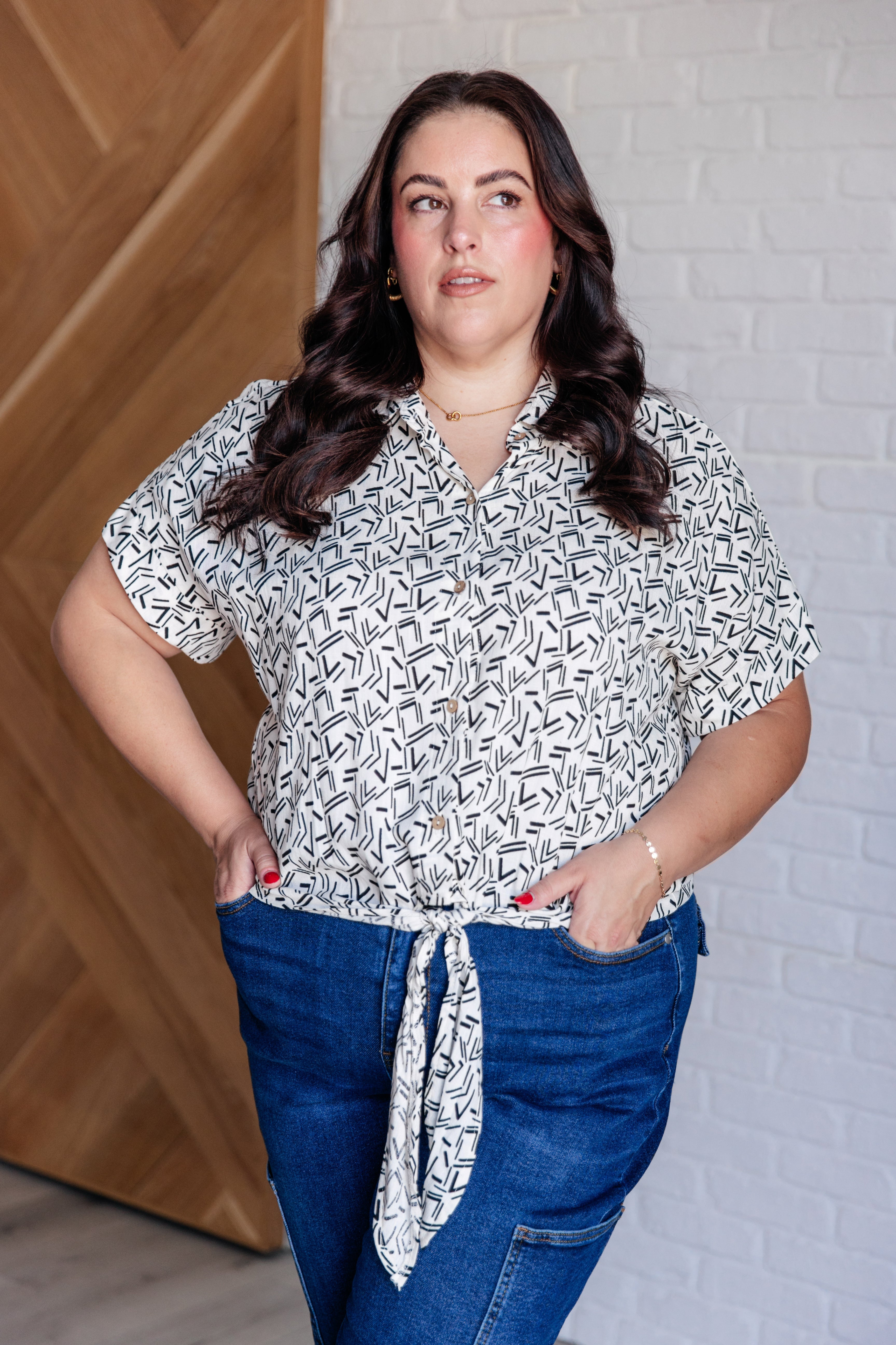 It's a Craving, Not a Crush Button Up Top and Shorts Set - Charming Charlie