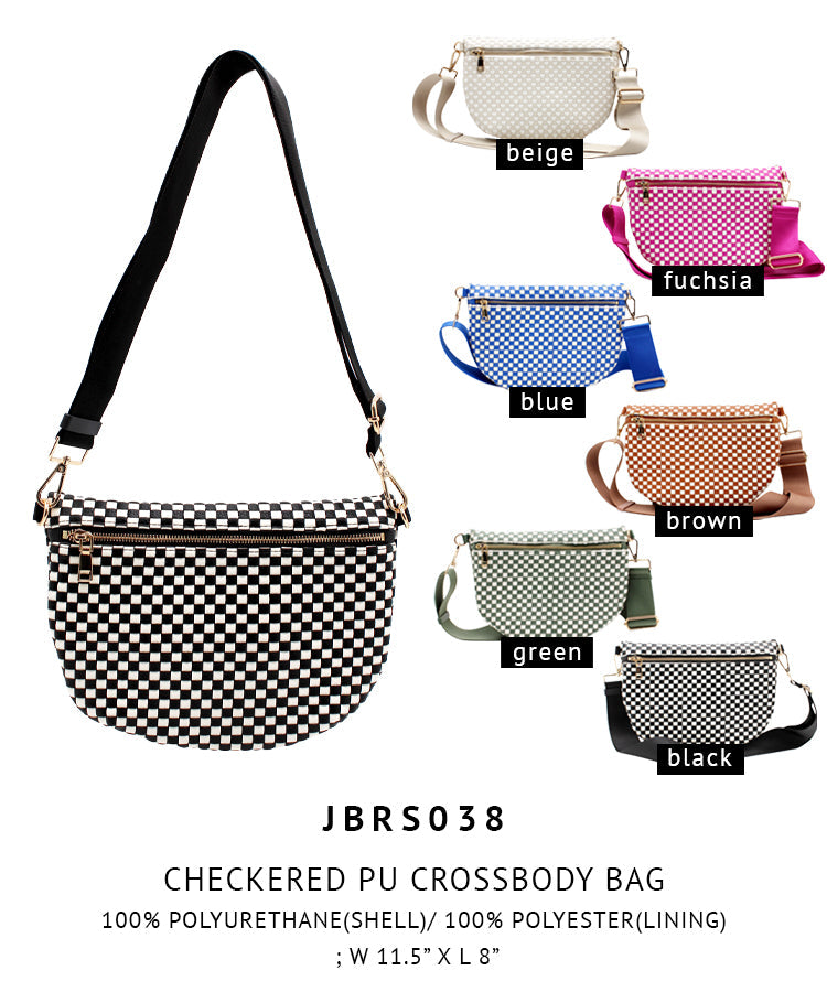 Checkered PU Crossbody Bag - Charming Charlie