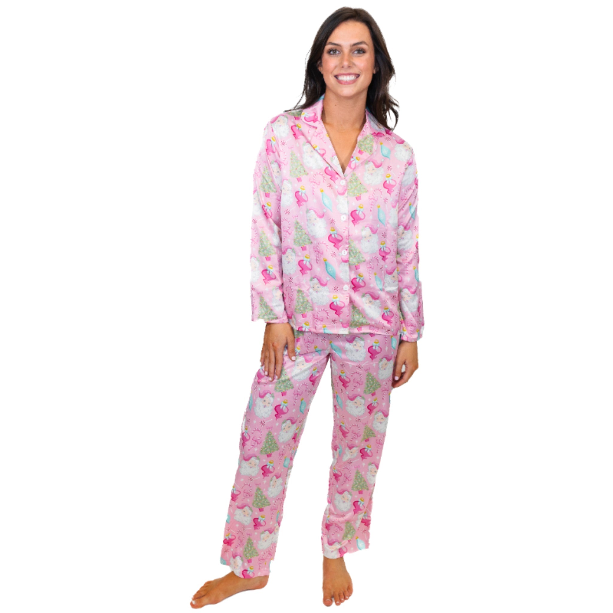 Baby it's Cold Outside Satin Pajama Long Sleeve Set - Charming Charlie