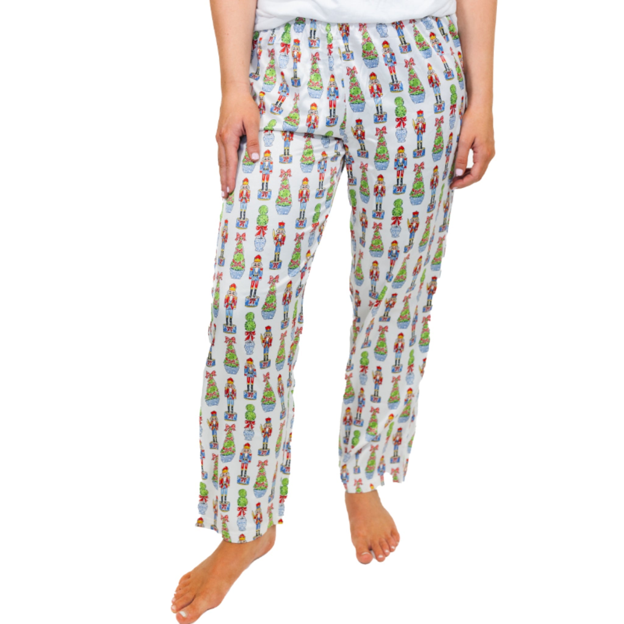 Festive Nutcracker Satin Pajama Pants - Charming Charlie