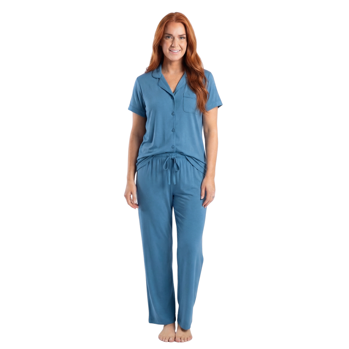 Loungewear set met wijde broek beige