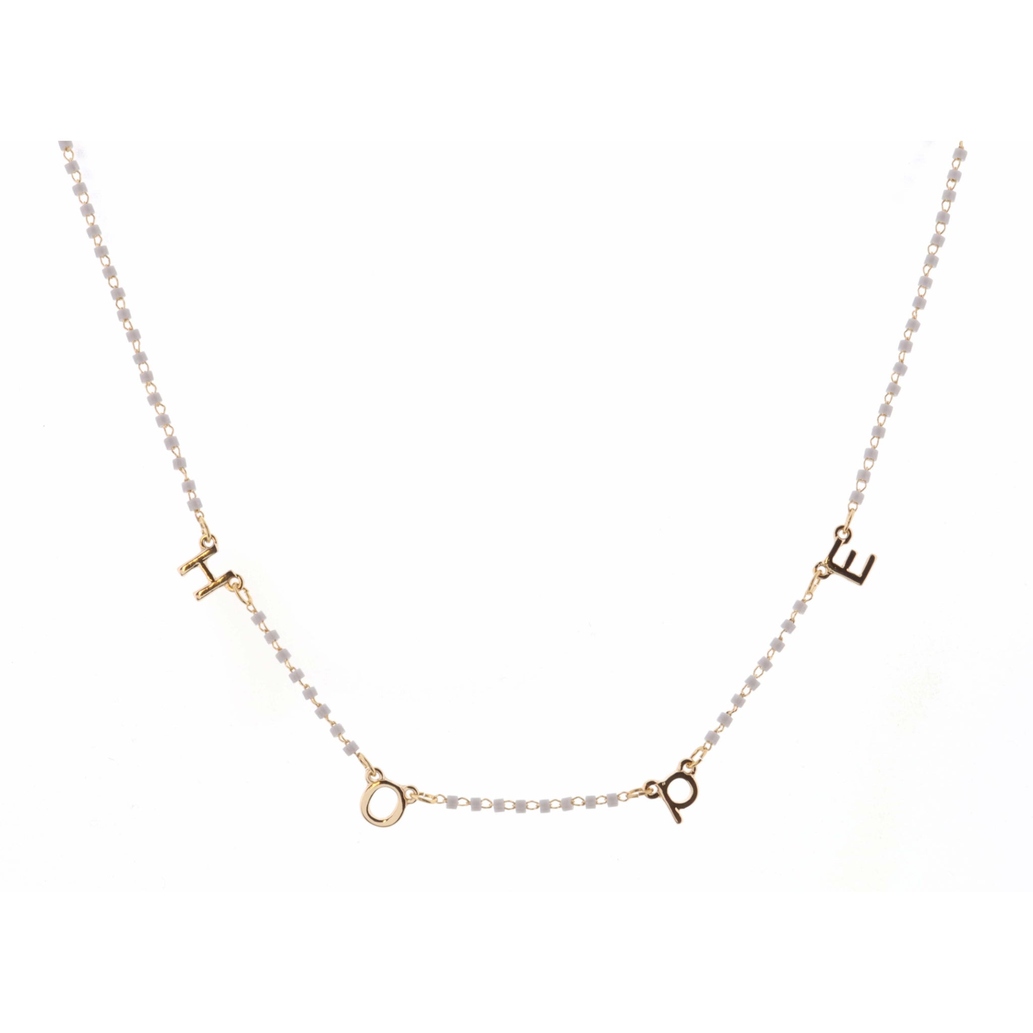 16" Faceted Grey Hope Necklace, 3" Ext