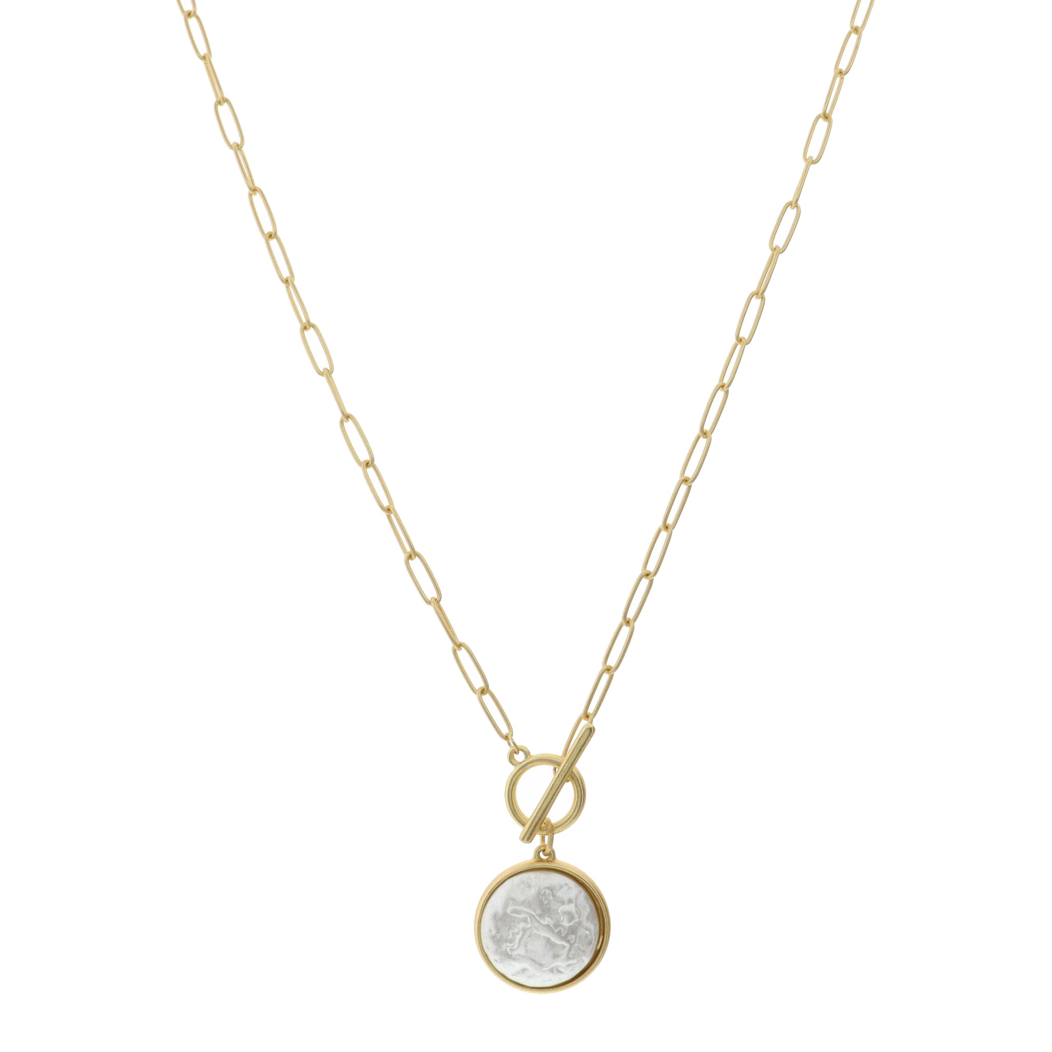 16" Chain with Round Pearl Dangle Necklace, 3" Ext