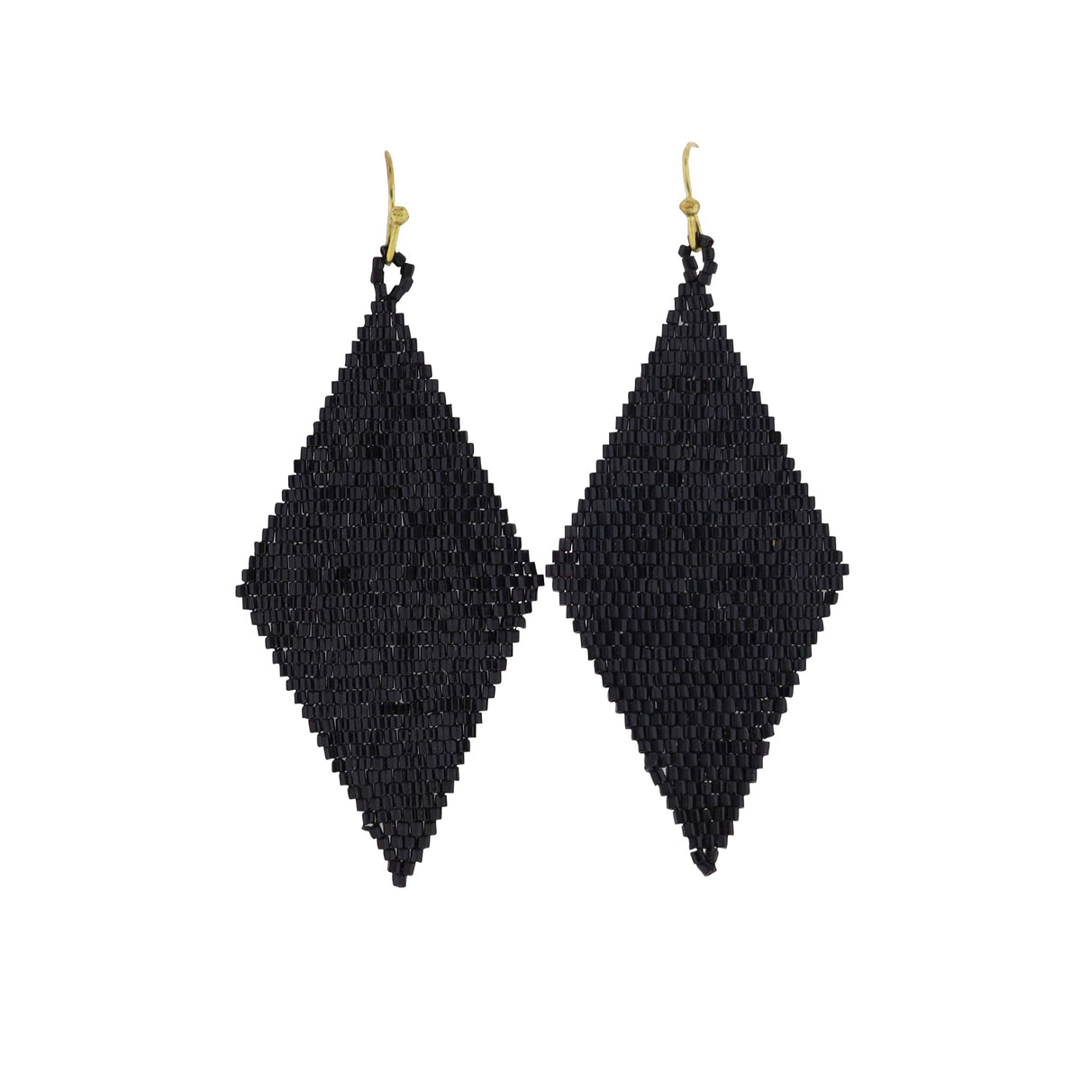 Black Beaded Diamond Earring