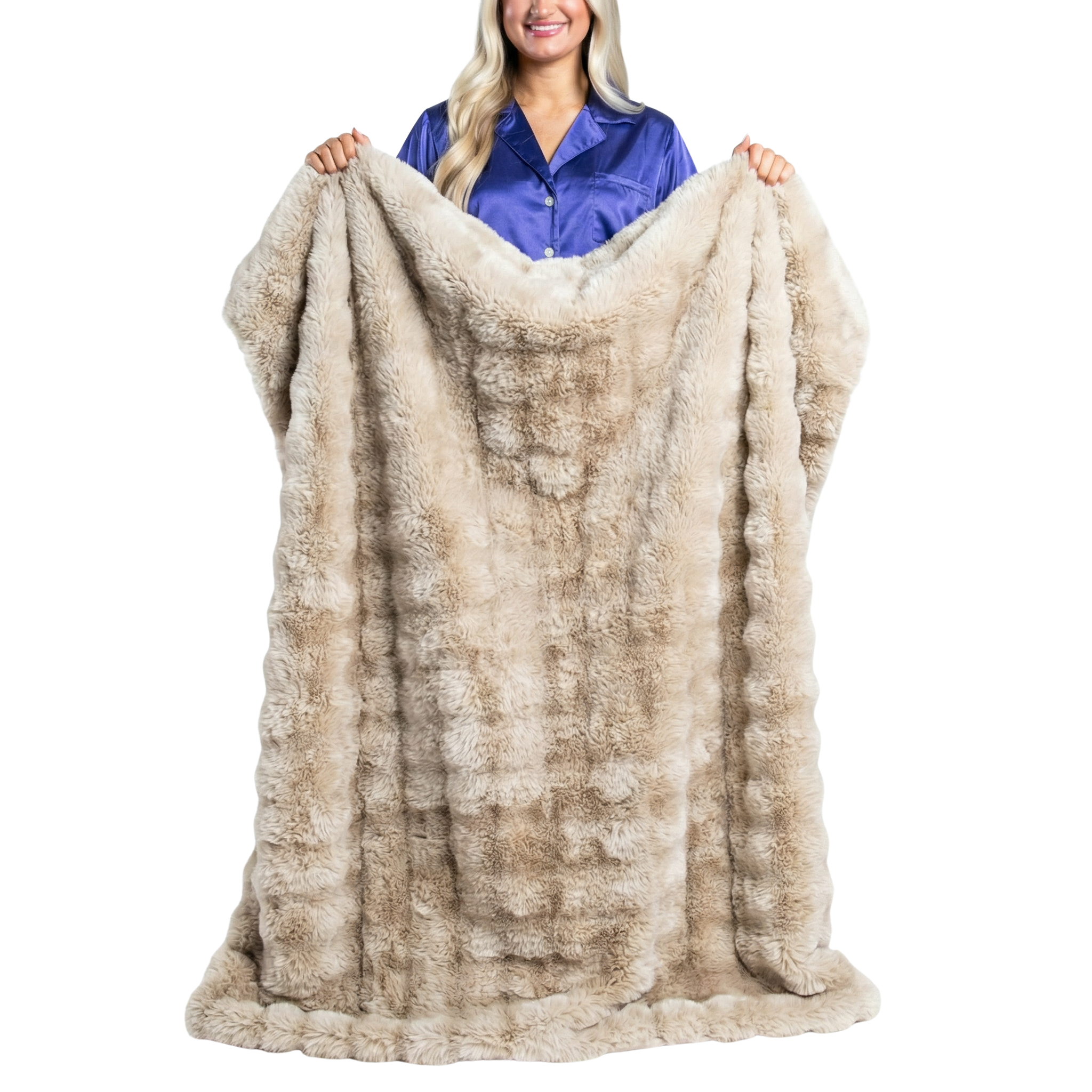 Tan Faux Fur Throw Blanket - Charming Charlie