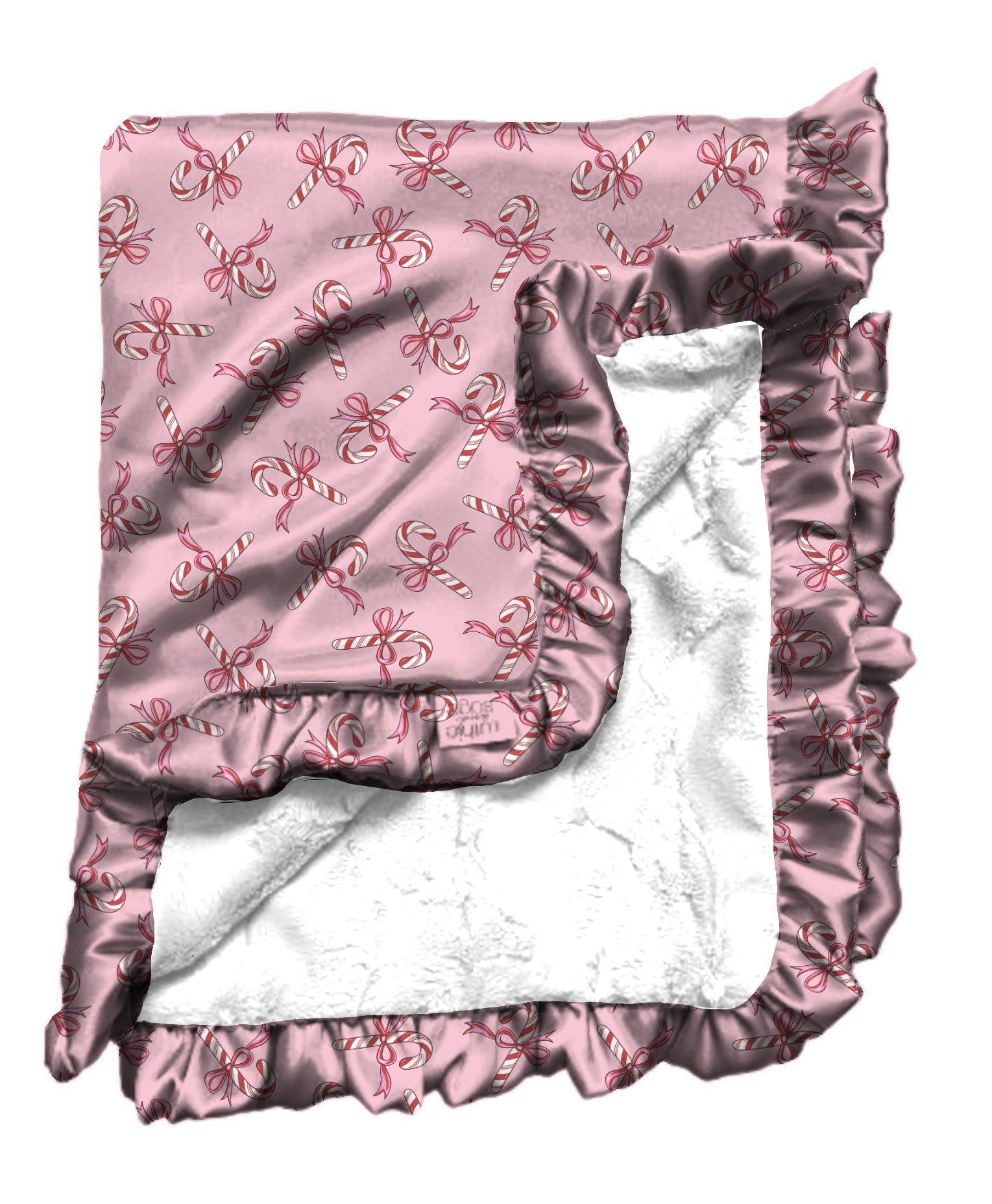Christmas Candy Satin Ruffle Blanket - Charming Charlie