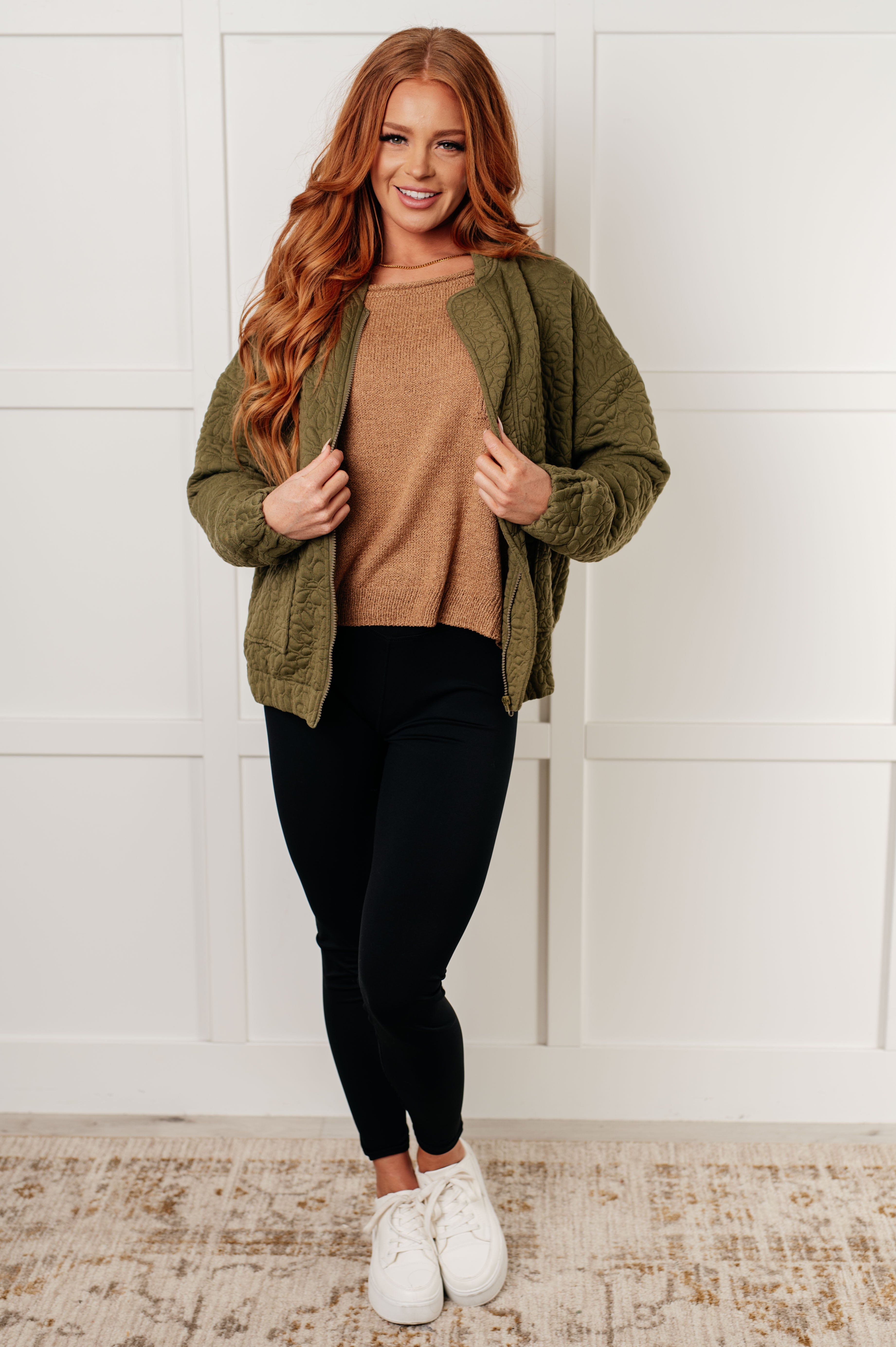 Jungle Explorer Quilted Zip Up Jacket - Charming Charlie