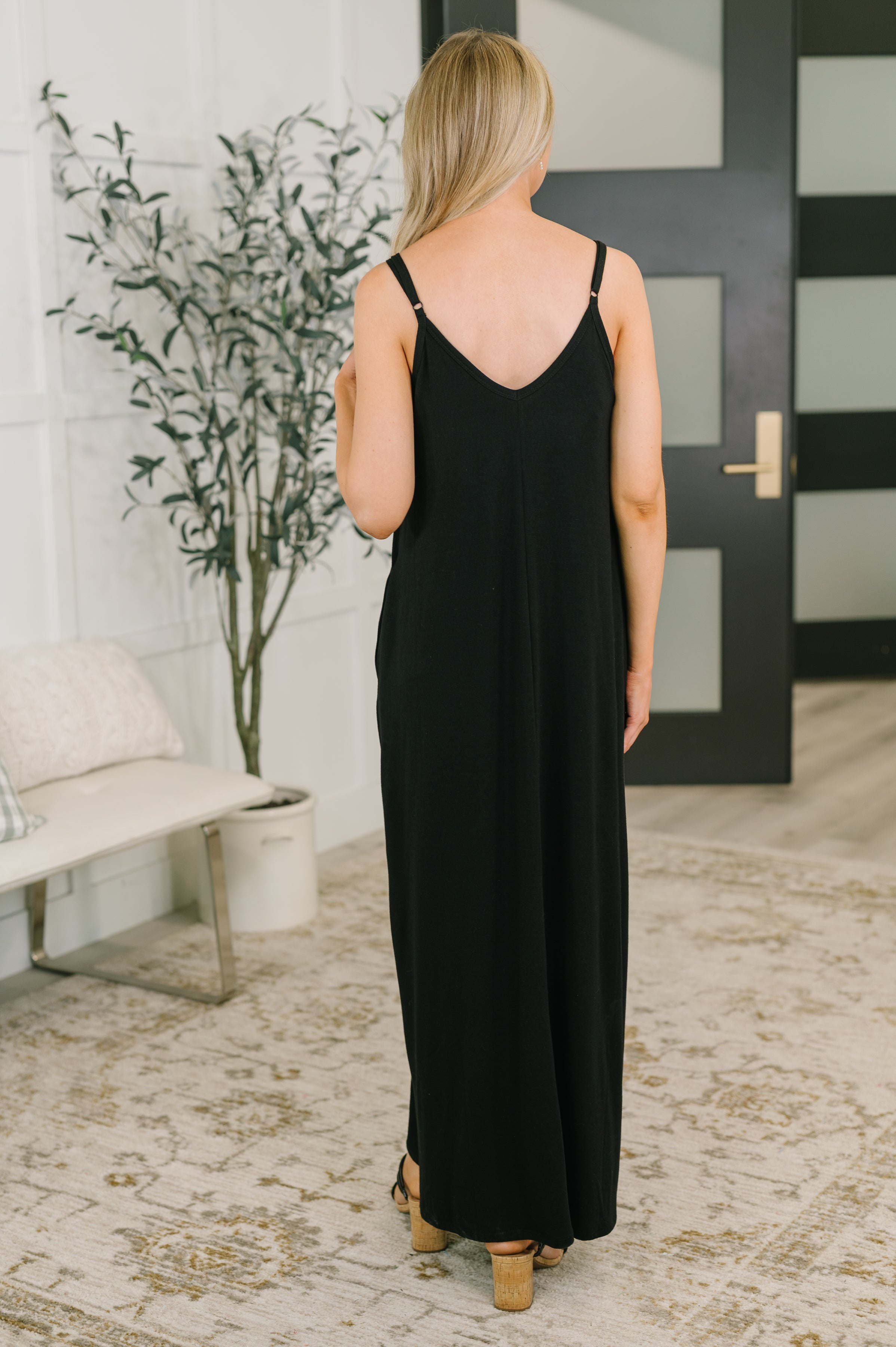 Just Getting Started Spaghetti Strap Maxi Dress in Black - Charming Charlie