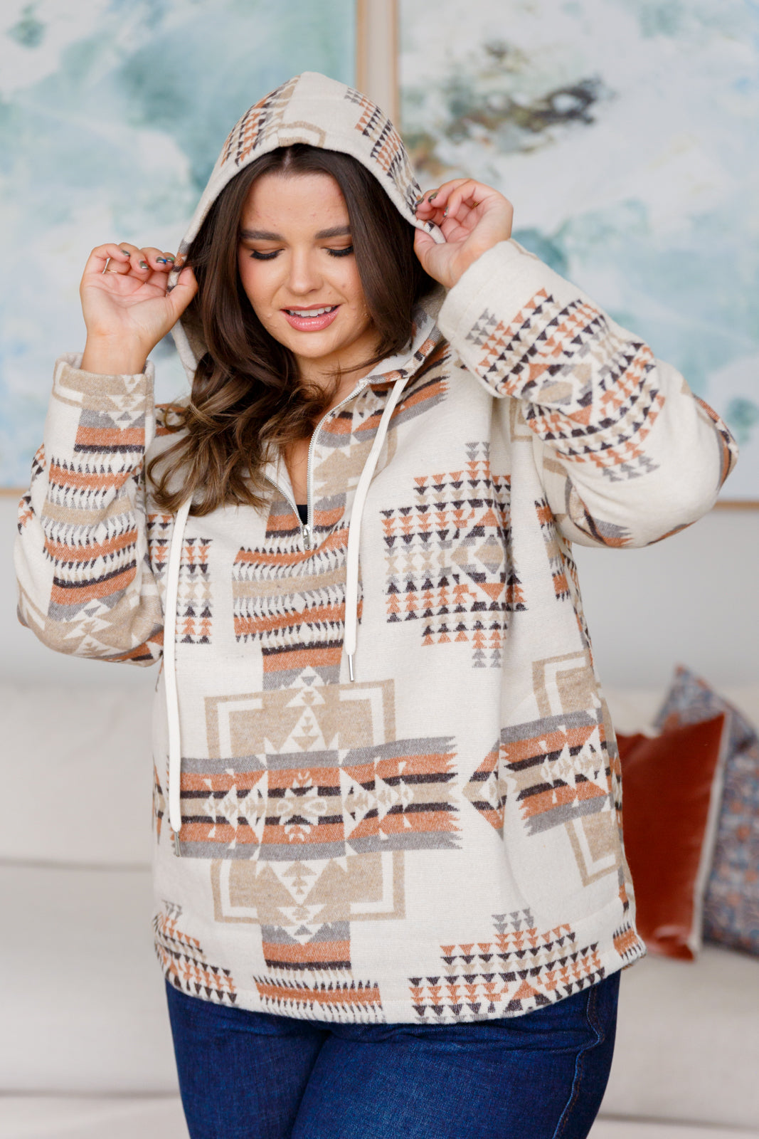 Just Going For It Aztec Hoodie - Charming Charlie