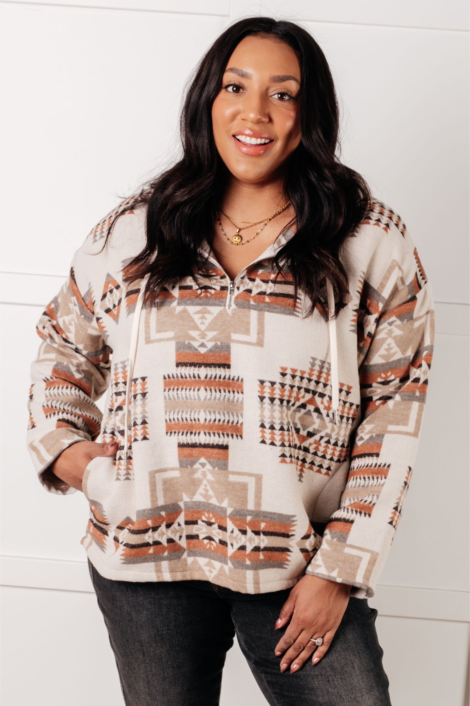 Just Going For It Aztec Hoodie - Charming Charlie
