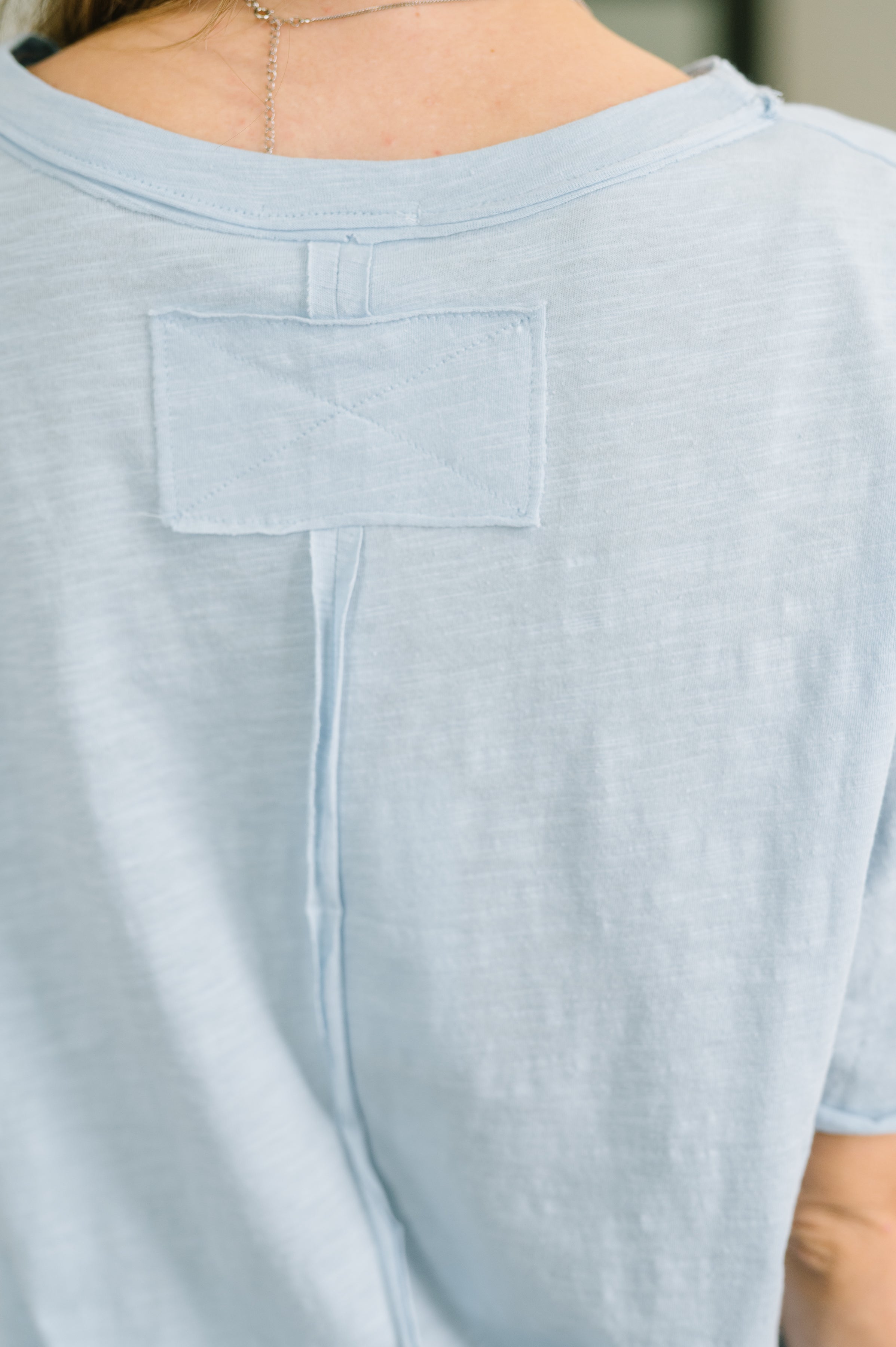 Just Like That Relaxed Heather Tee in Blue - Charming Charlie