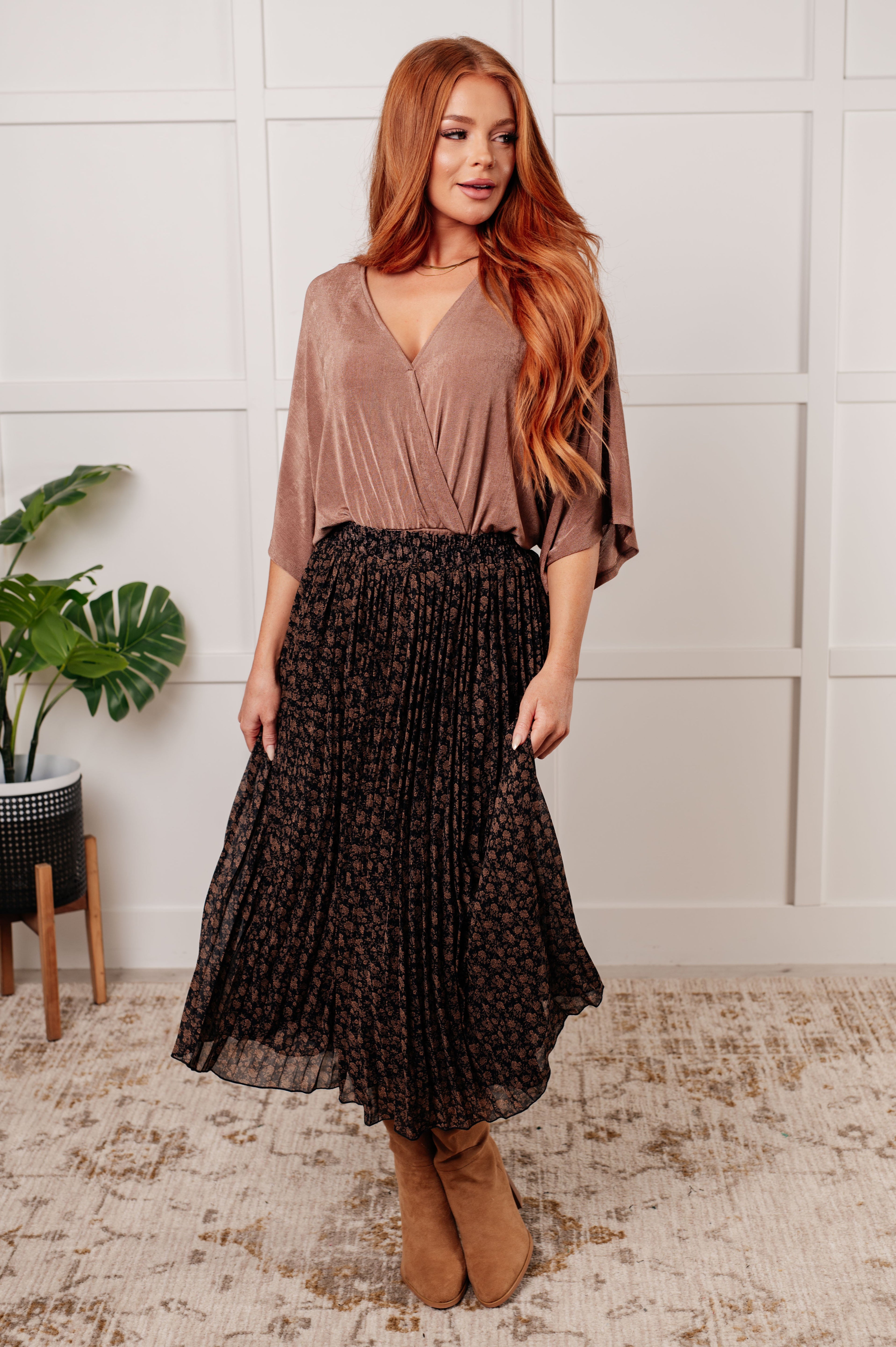 Just What You Wanted Floral Print Pleated Skirt - Charming Charlie
