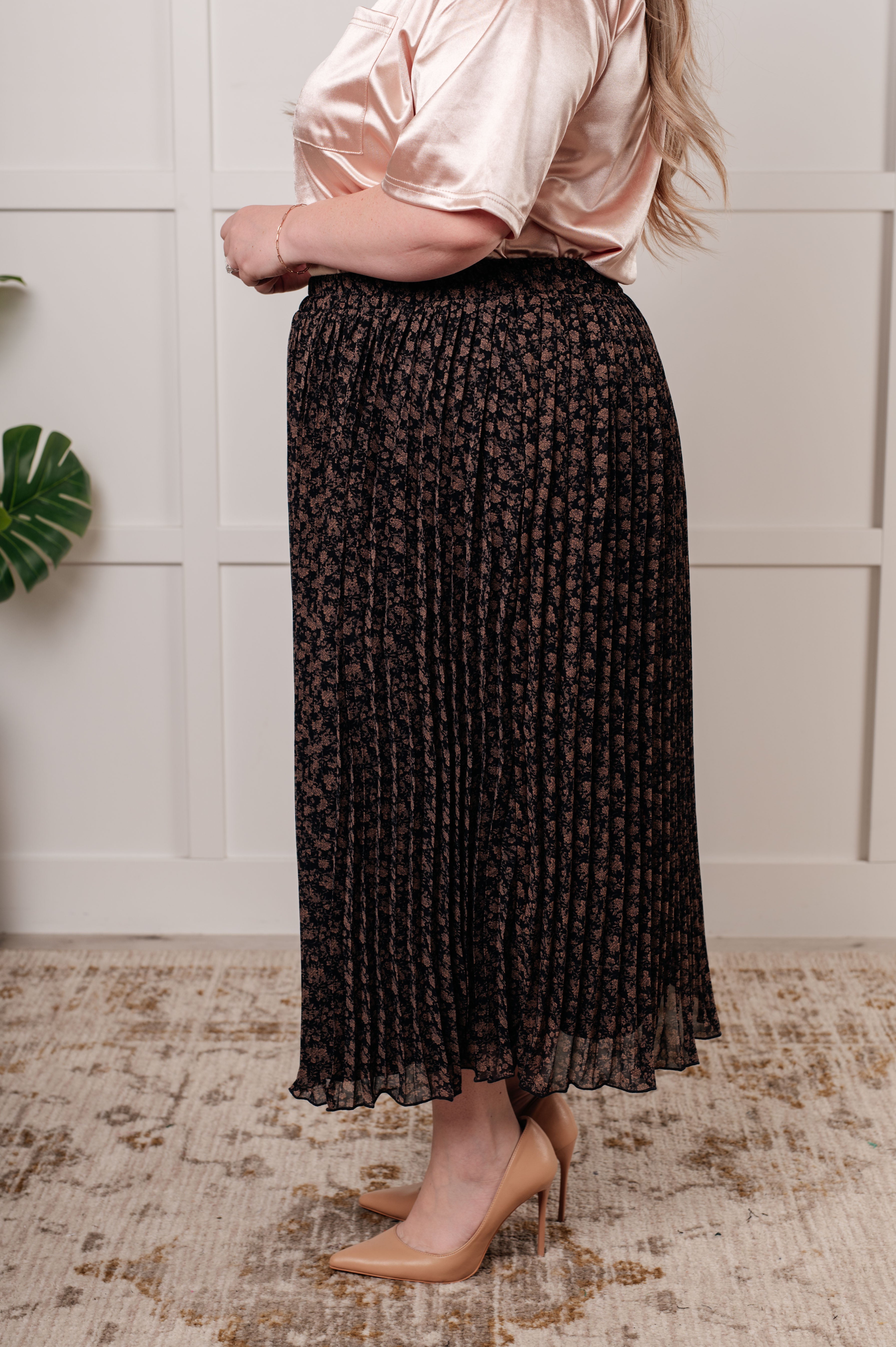 Just What You Wanted Floral Print Pleated Skirt - Charming Charlie