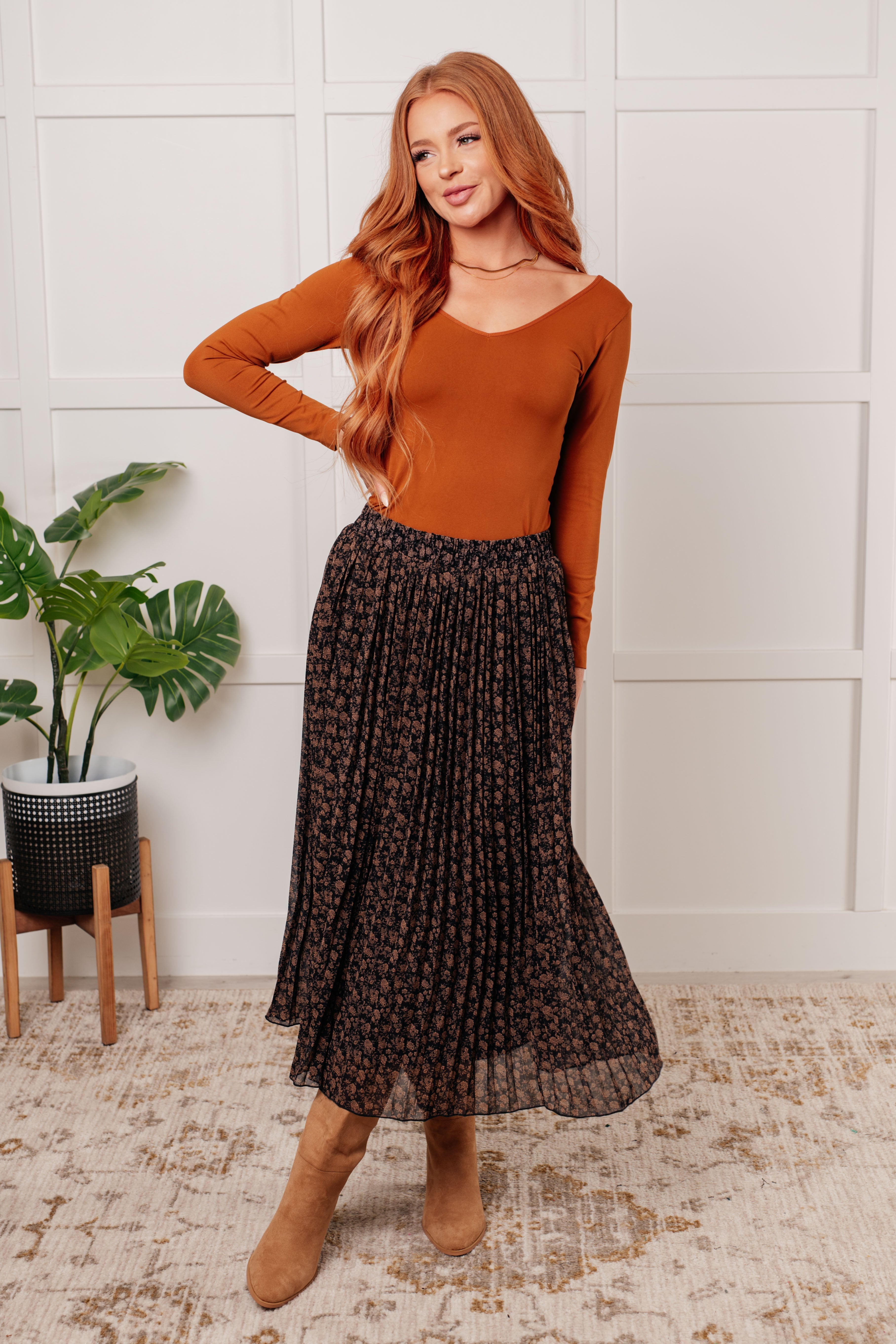 Just What You Wanted Floral Print Pleated Skirt - Charming Charlie