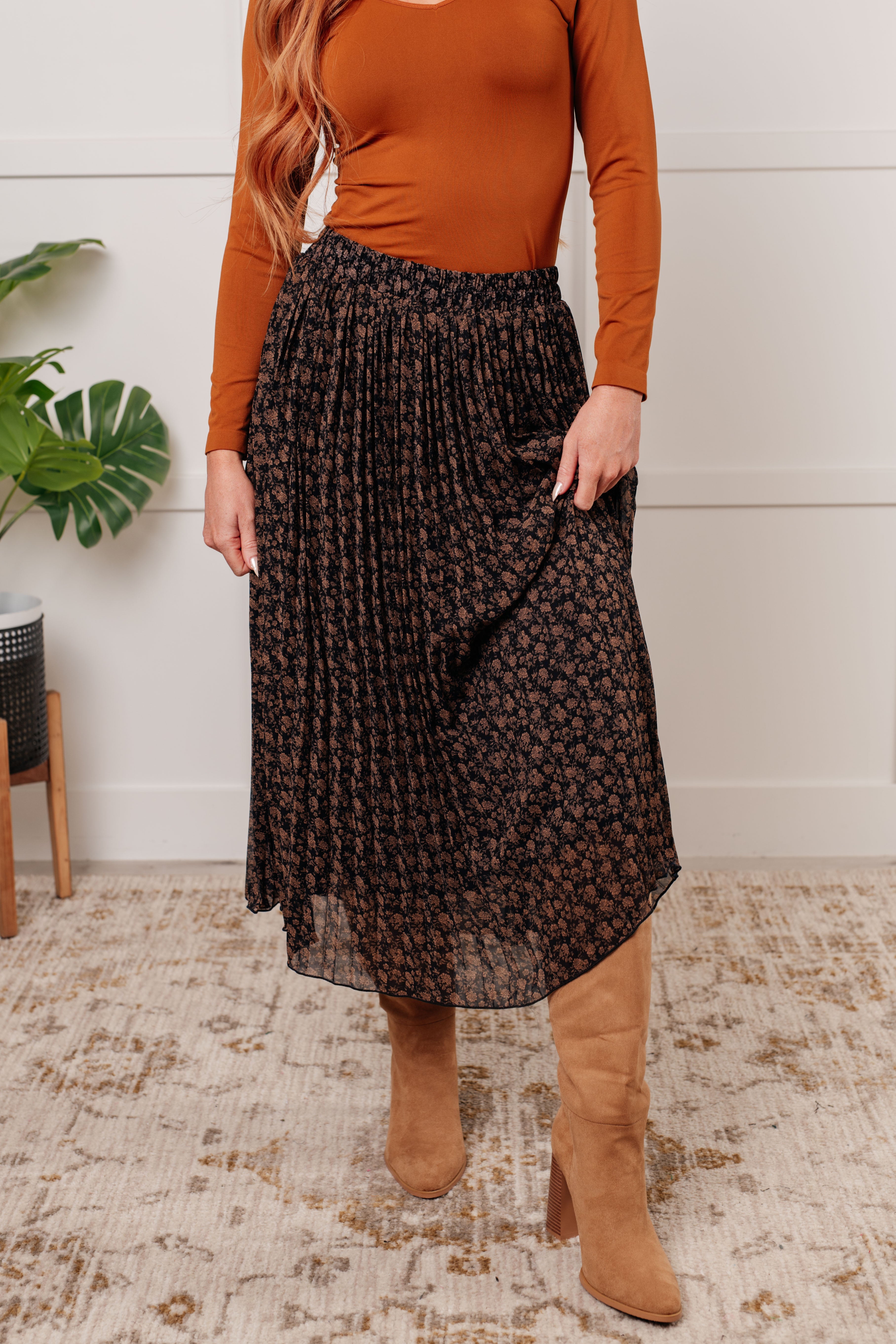Just What You Wanted Floral Print Pleated Skirt - Charming Charlie