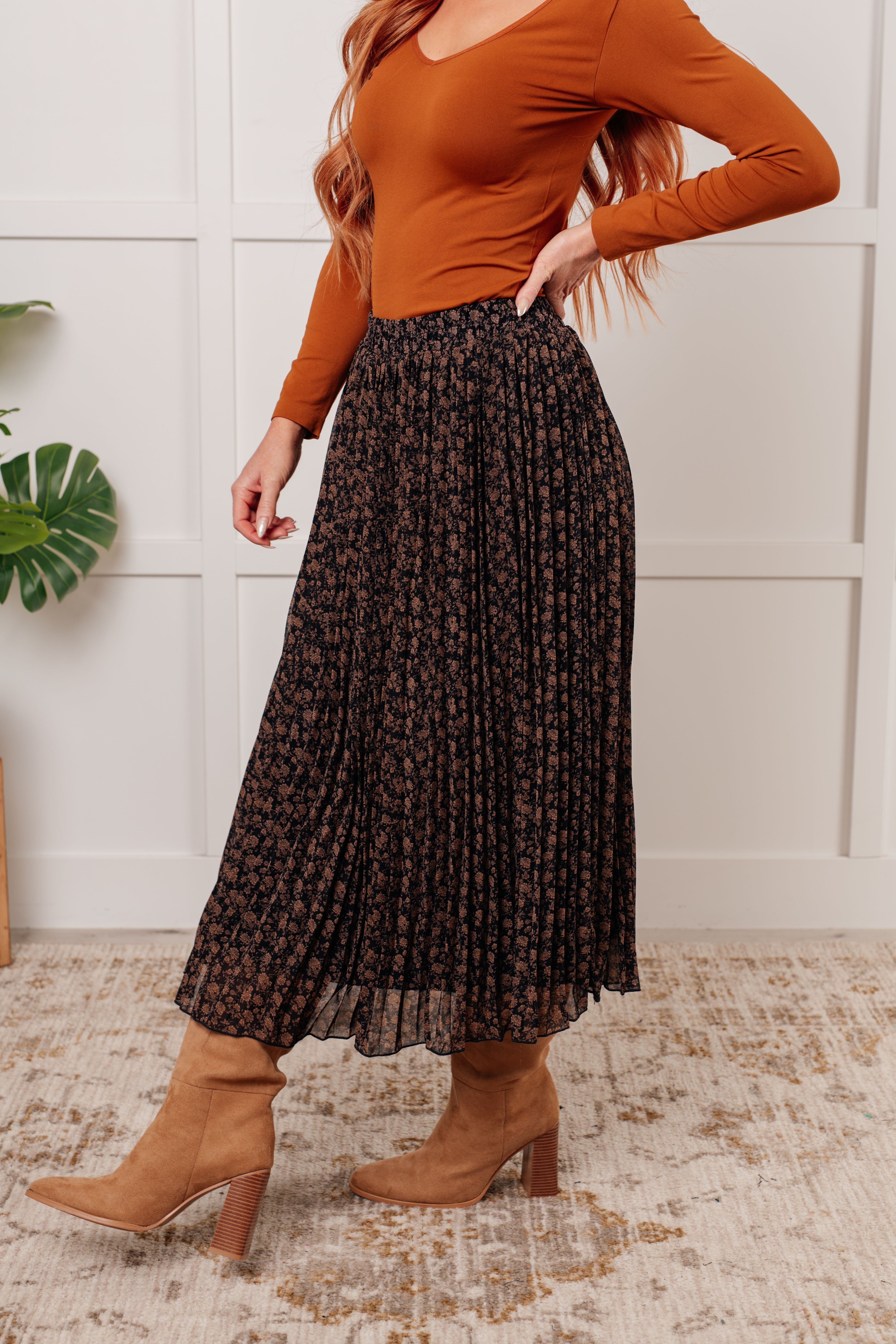 Just What You Wanted Floral Print Pleated Skirt - Charming Charlie