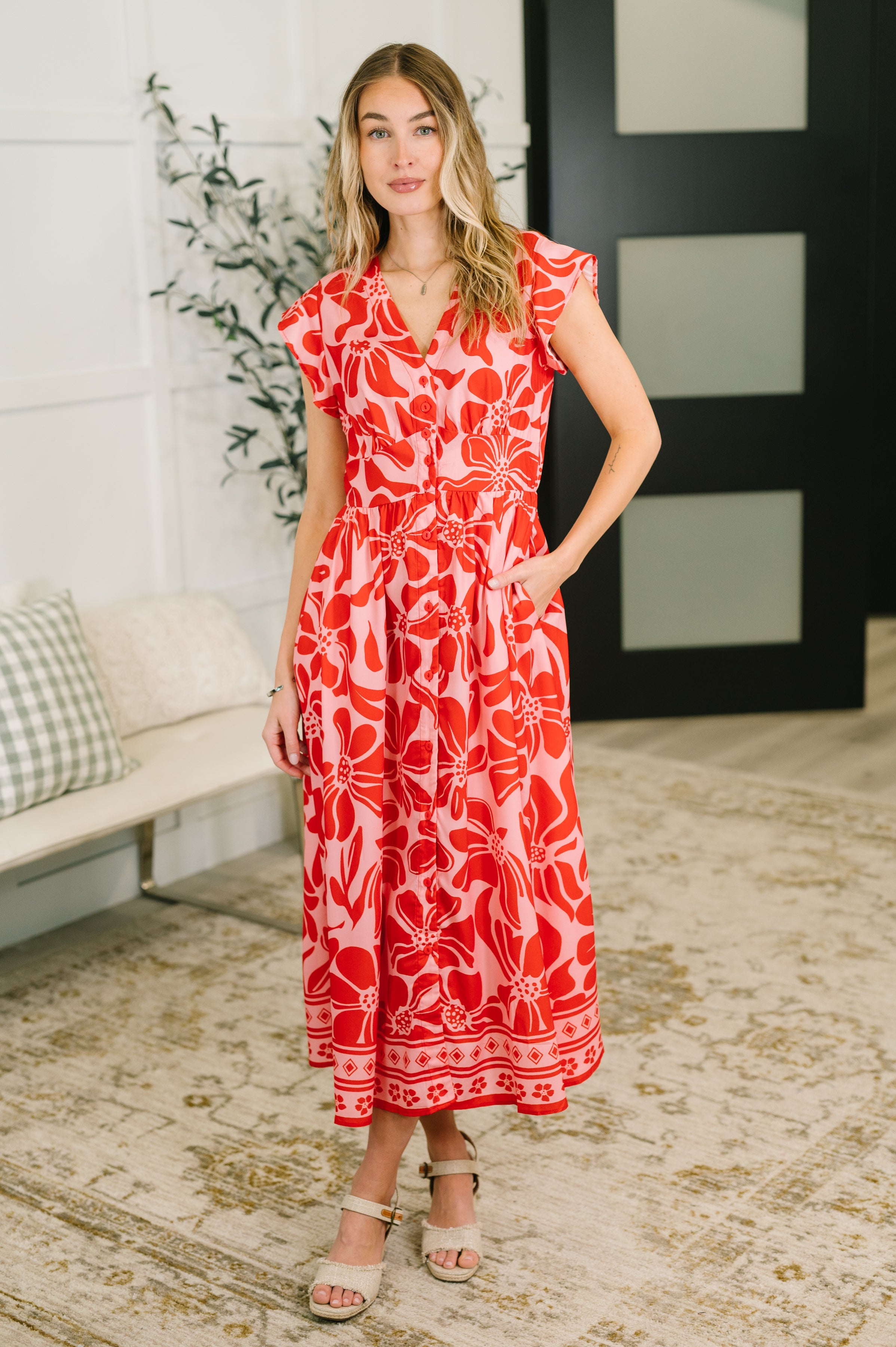 Just Yesterday Front Button Down Dress - Charming Charlie