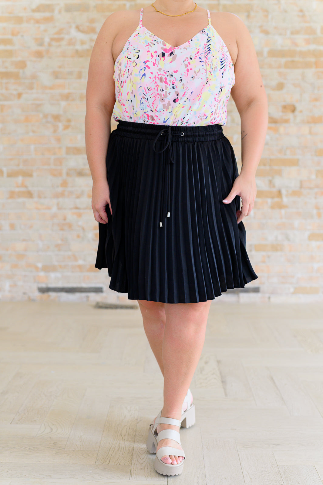Just a Flirt Pleated Skirt in Black - Charming Charlie