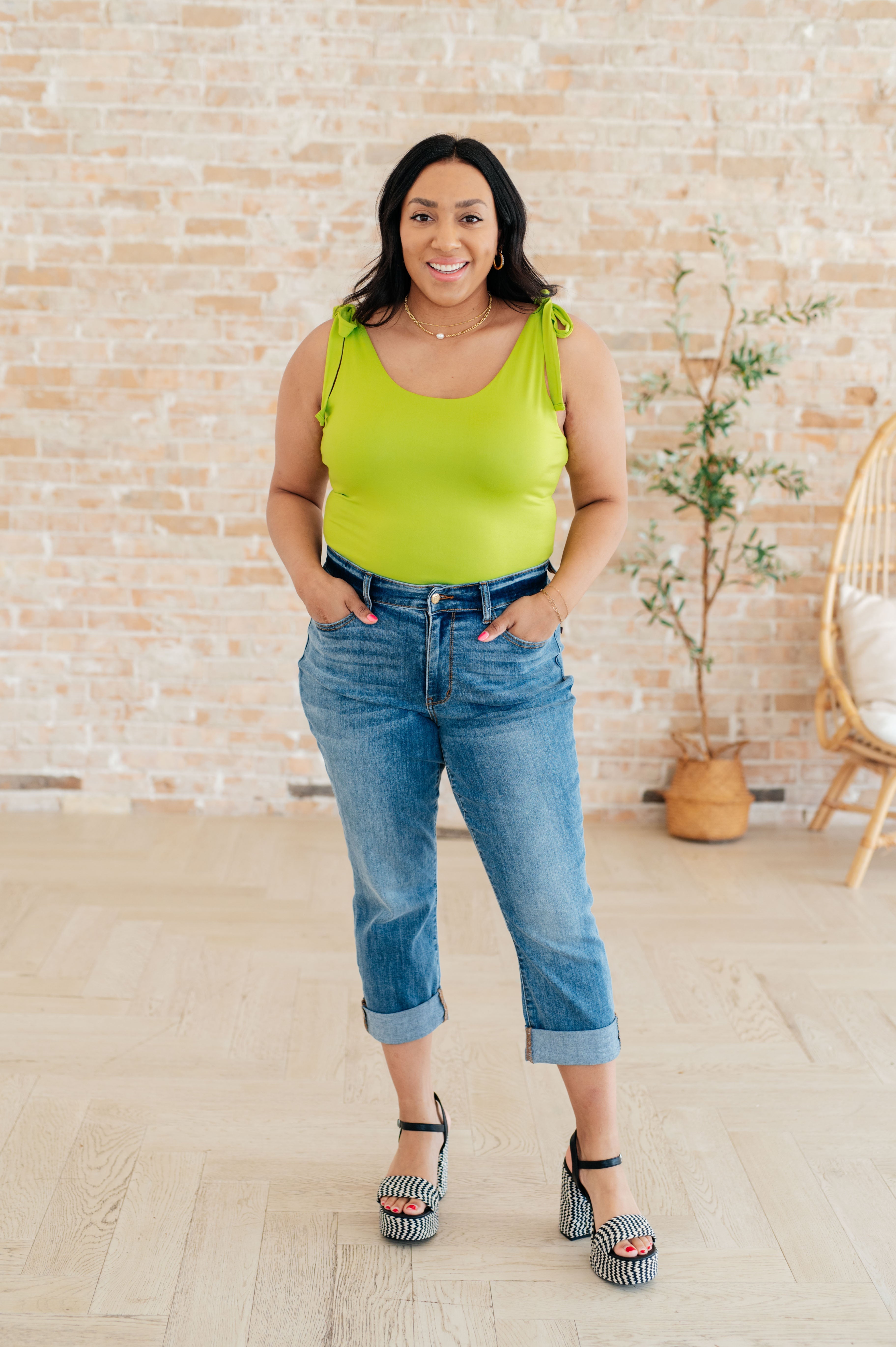 Just a Spritz Bodysuit in Lime - Charming Charlie