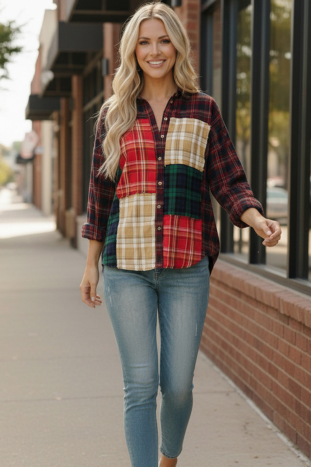 All the Plaids Button Up - Charming Charlie
