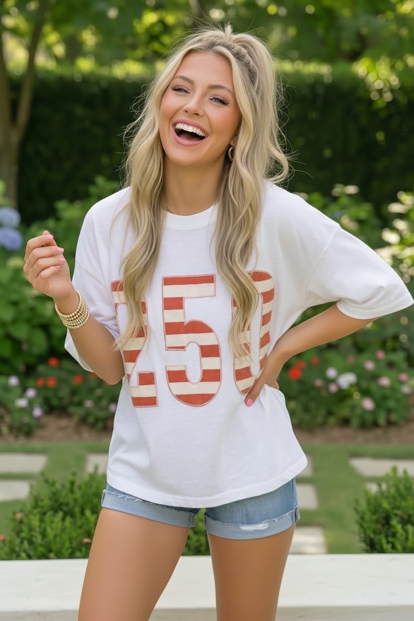 White Stars and Stripes '250' Top - Charming Charlie