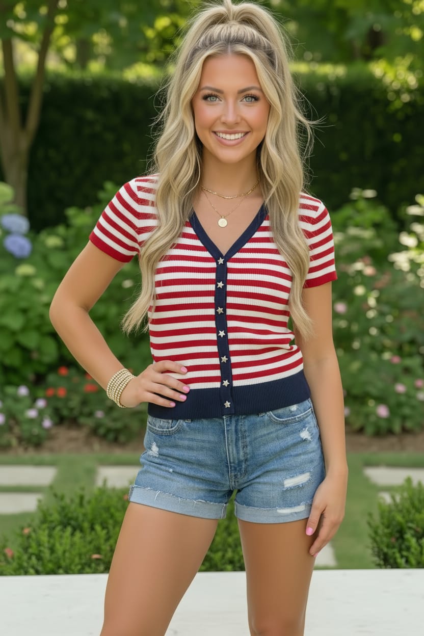 Stars and Stripes Forever Knit Top - Charming Charlie
