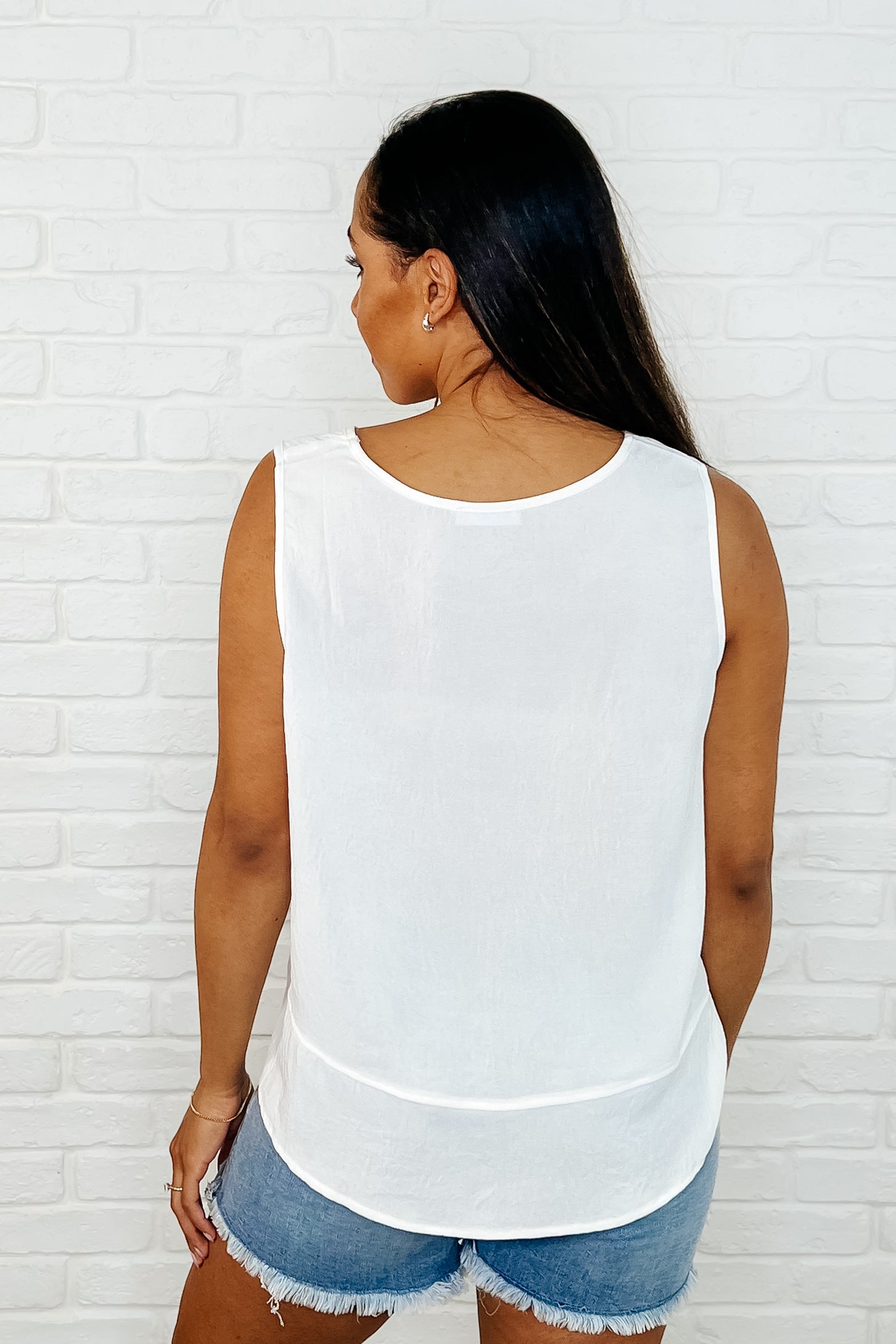 Keep it Cool or Crash Out Tank in Off White - Charming Charlie