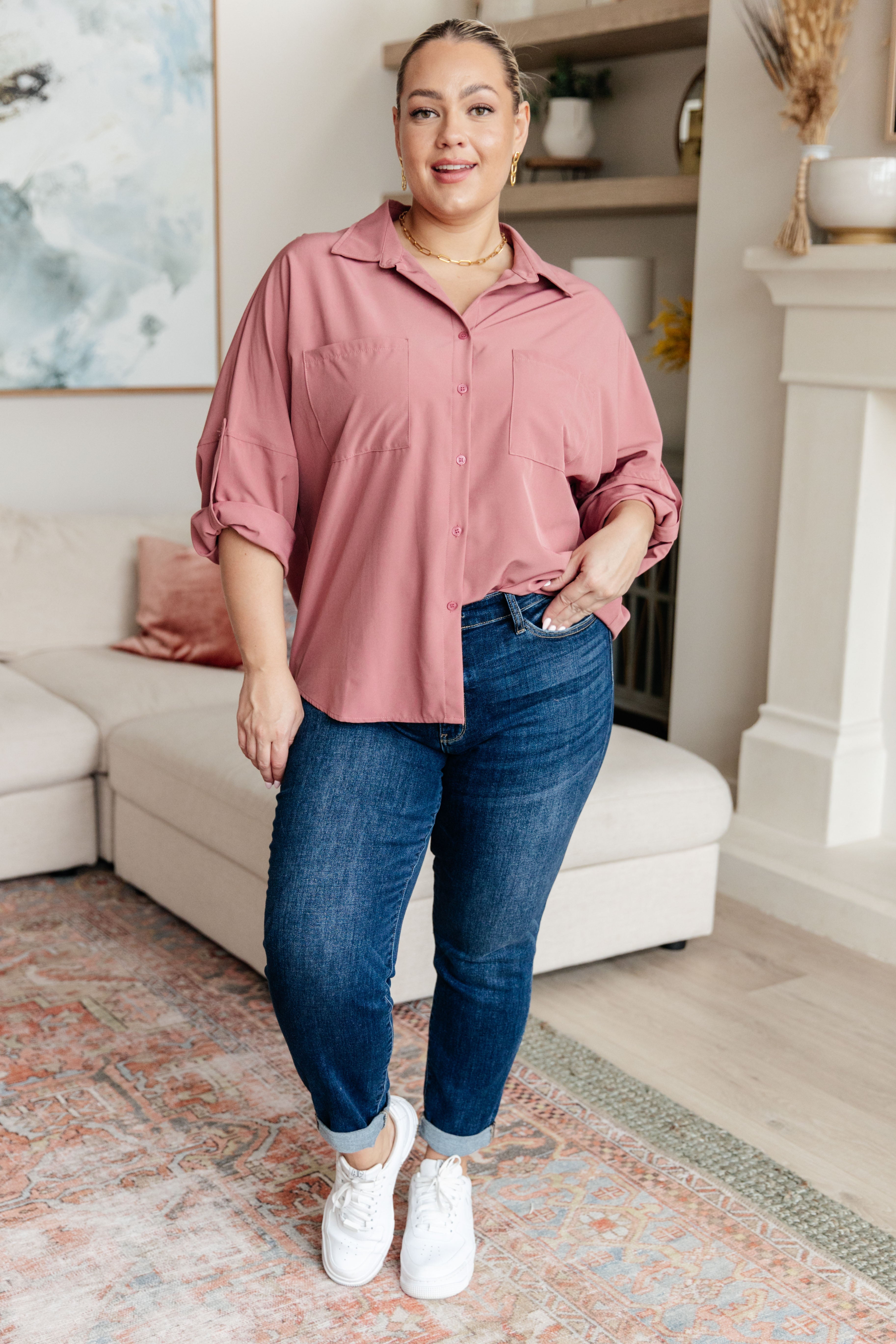 Keep it Profesh Button Up Top - Charming Charlie