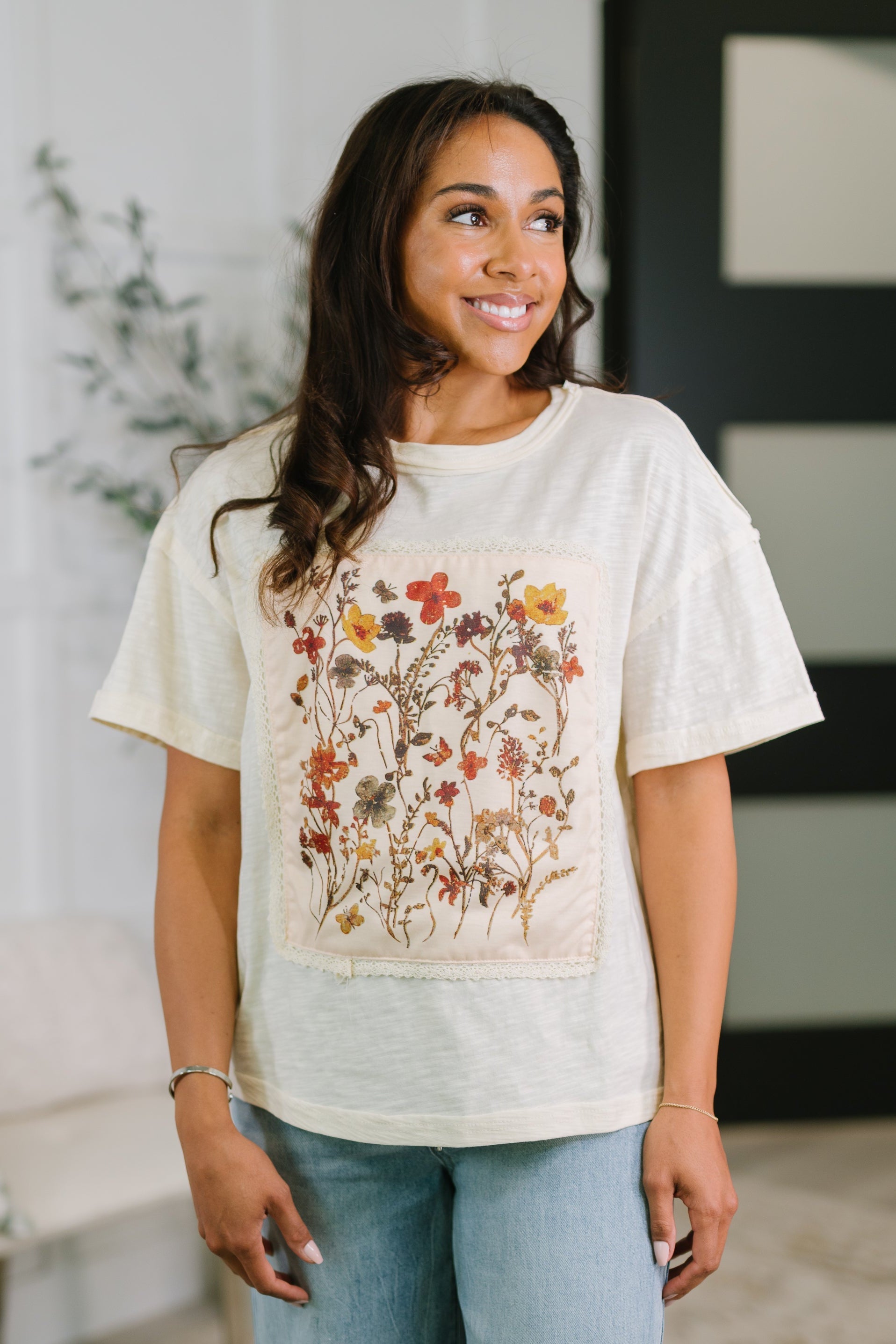 Knee Deep in Flowers We Applique Top - Charming Charlie