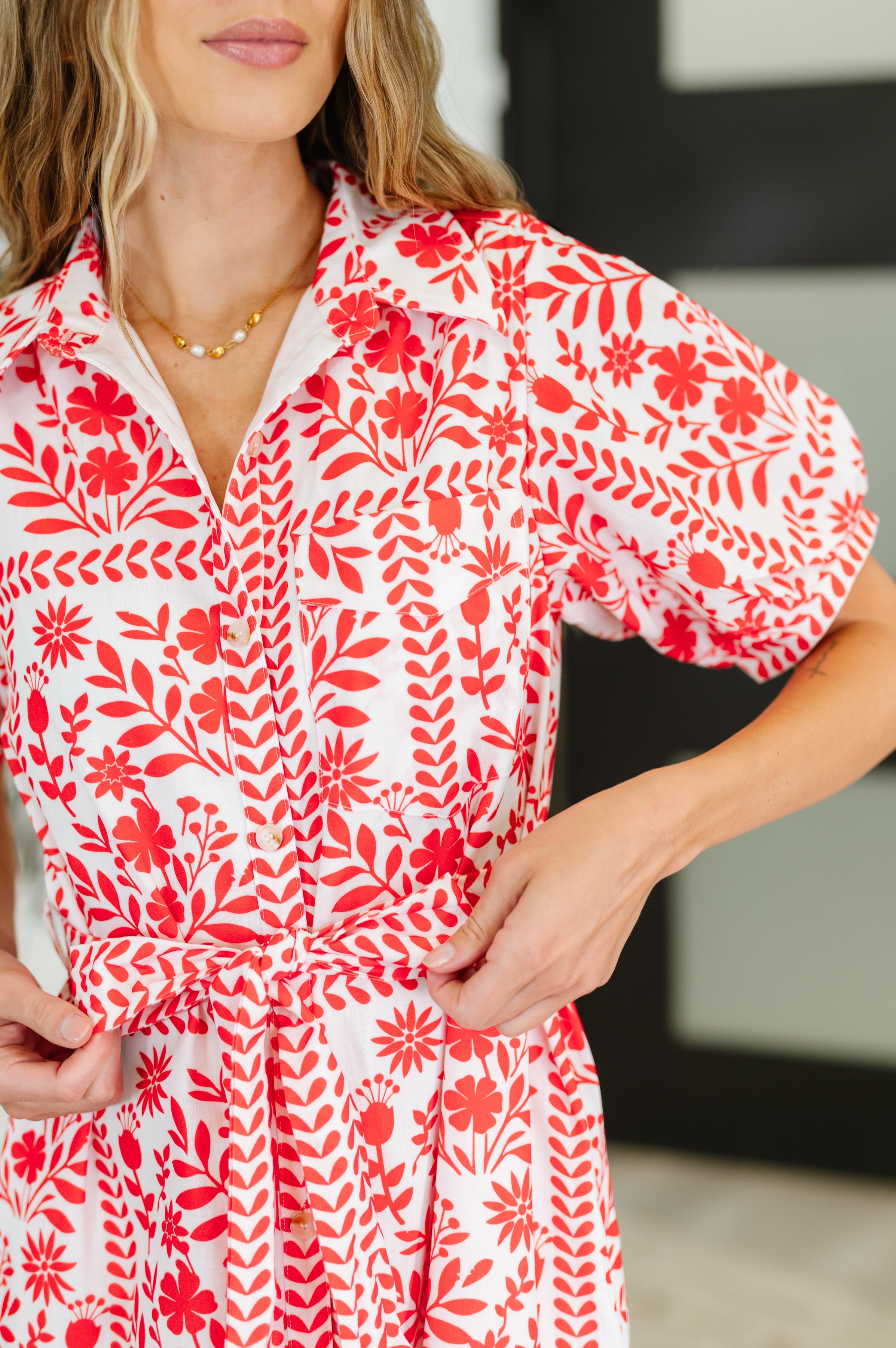 La Femme Hour Collared Button Down Dress - Charming Charlie