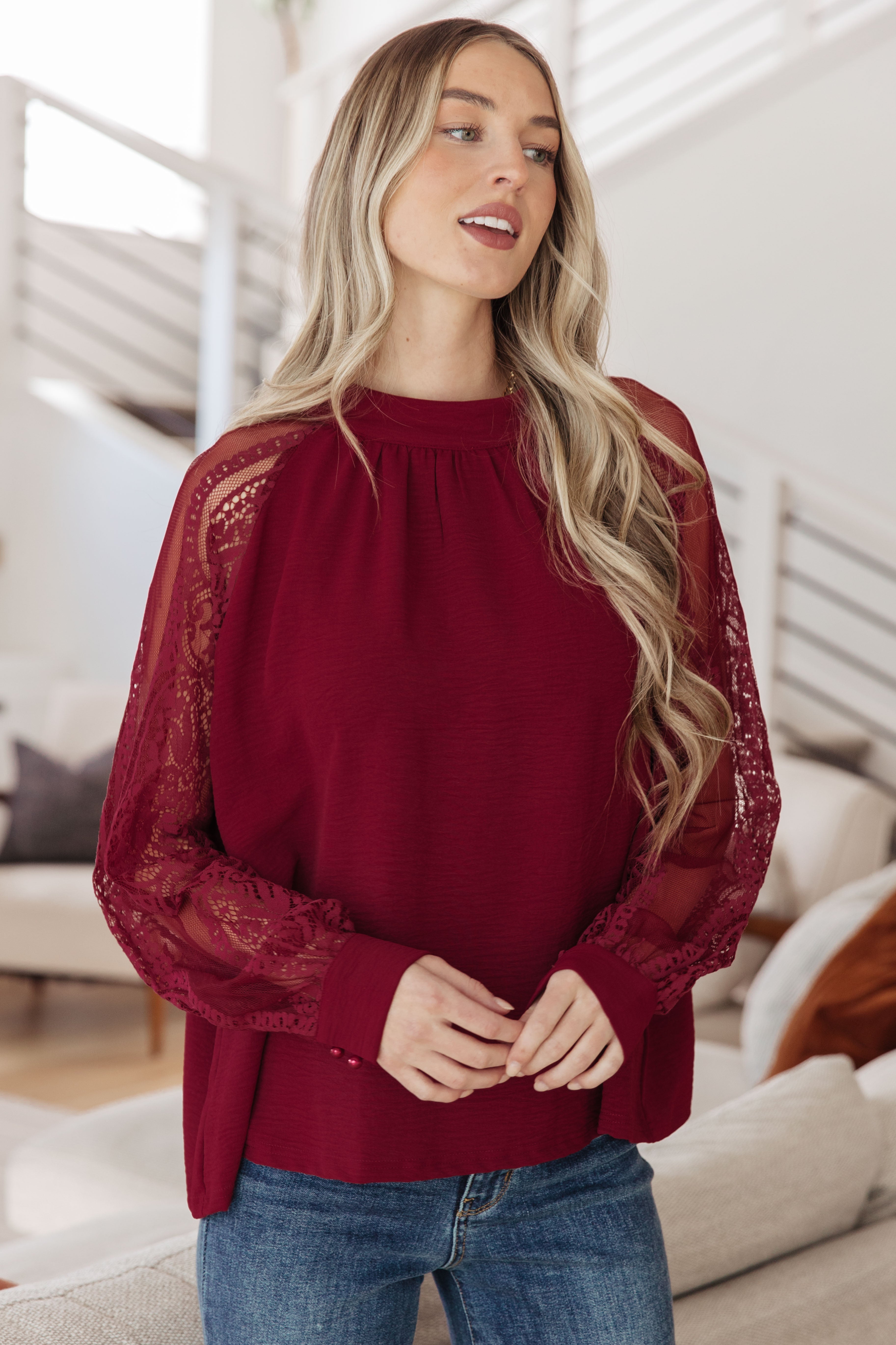Lace on My Sleeves Blouse - Charming Charlie