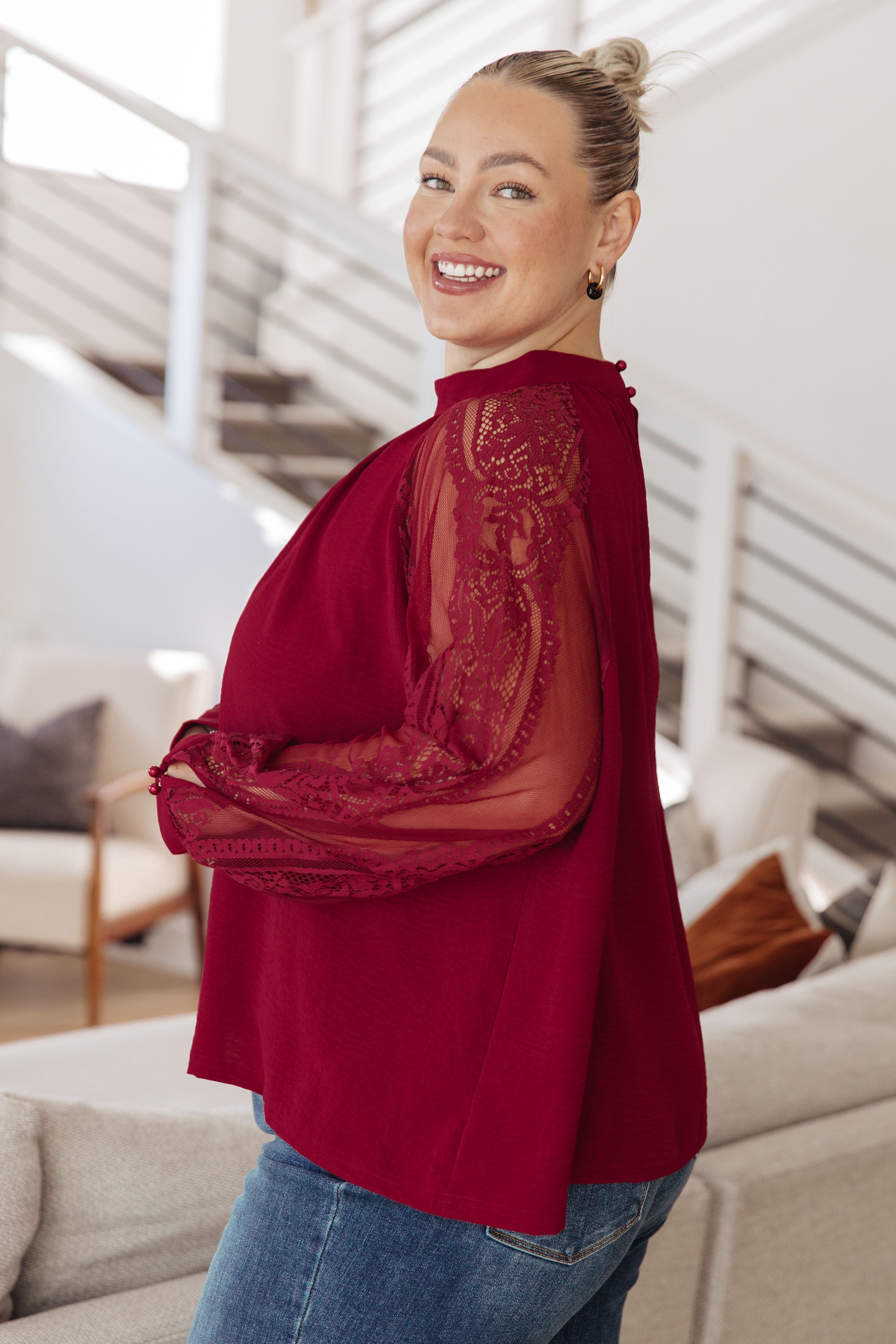 Lace on My Sleeves Blouse - Charming Charlie