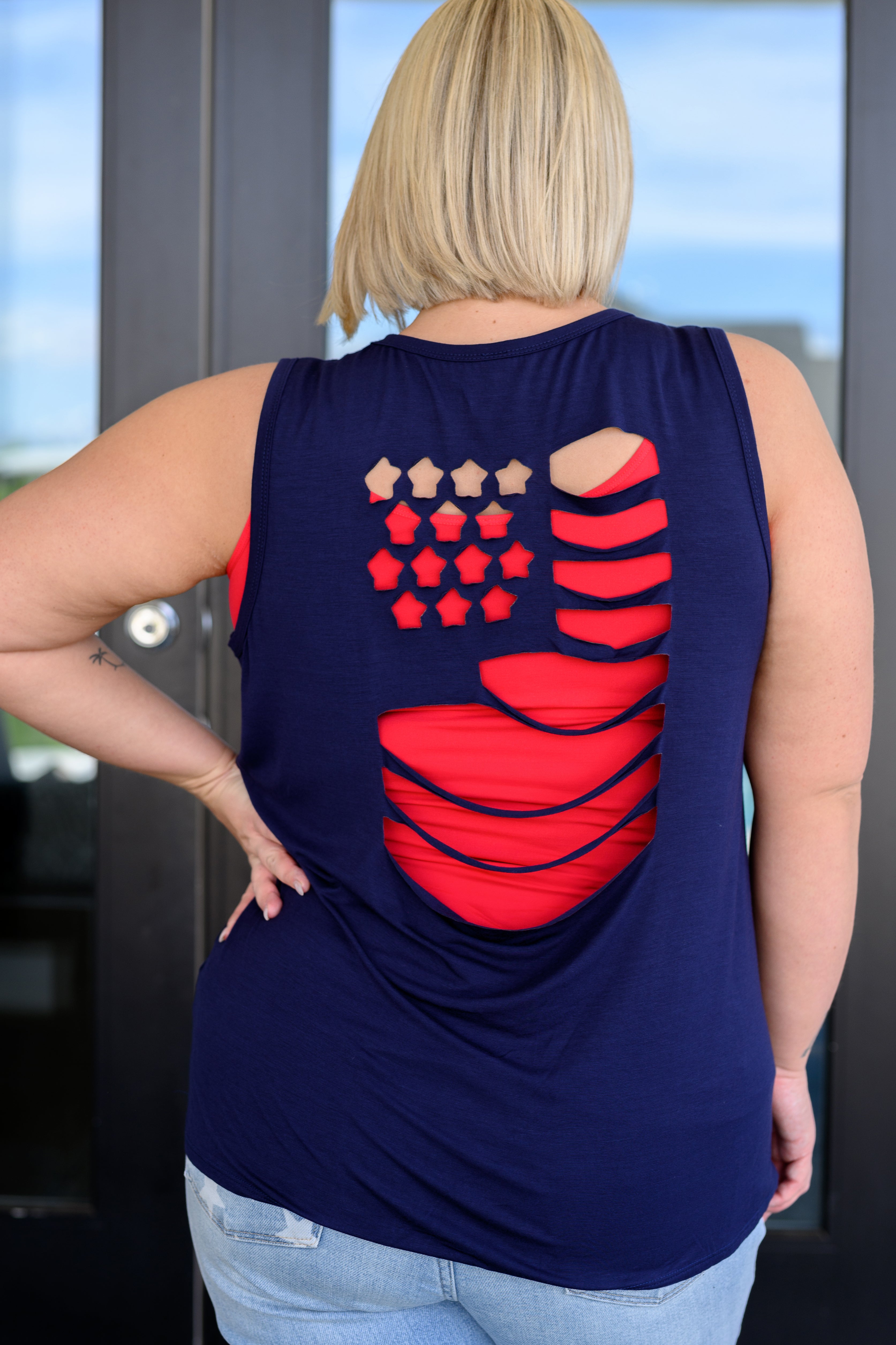 Land of the Free Tank in Navy - Charming Charlie