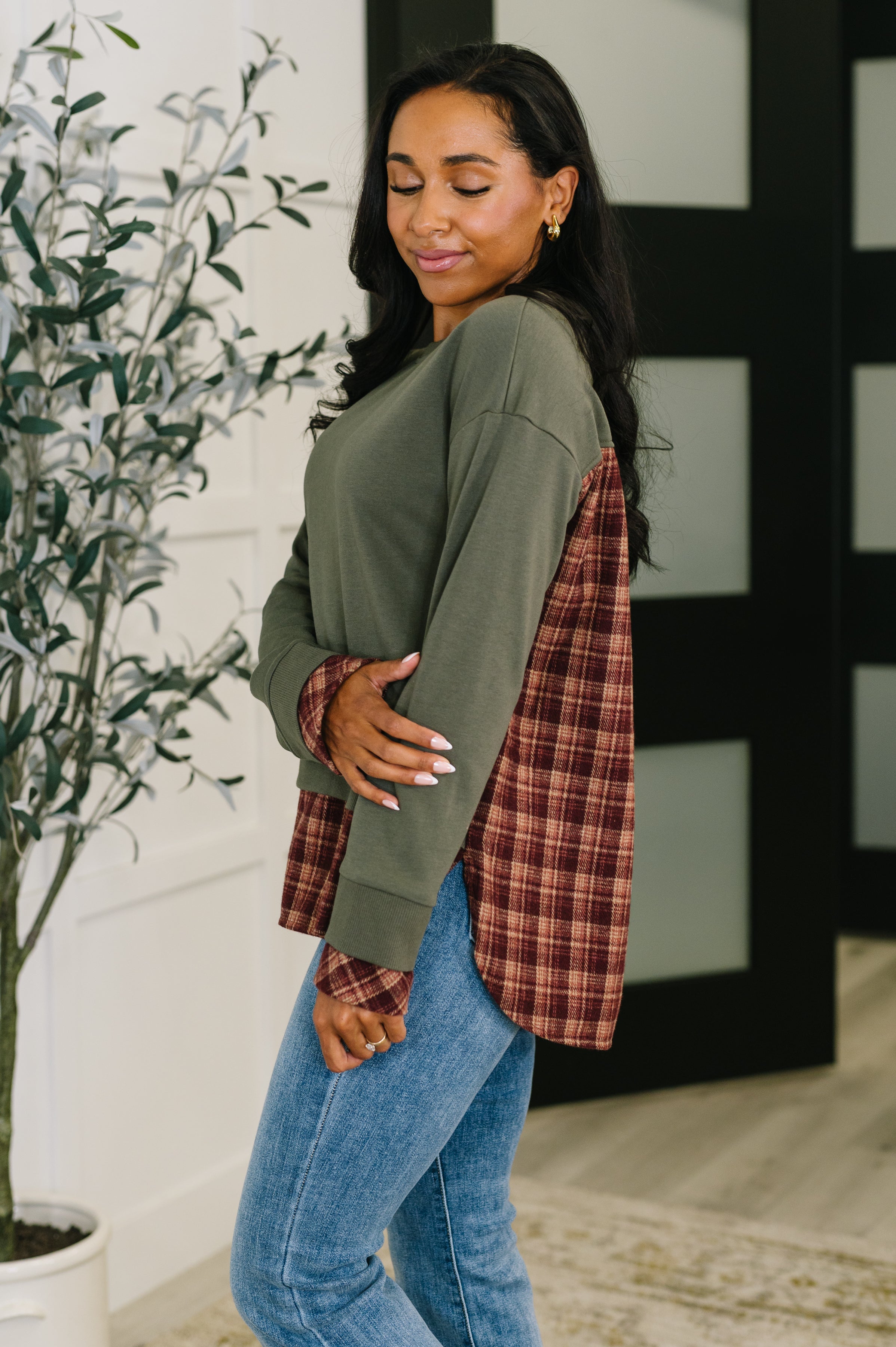 Layer Player Drop Shoulder Long Sleeve Top - Charming Charlie