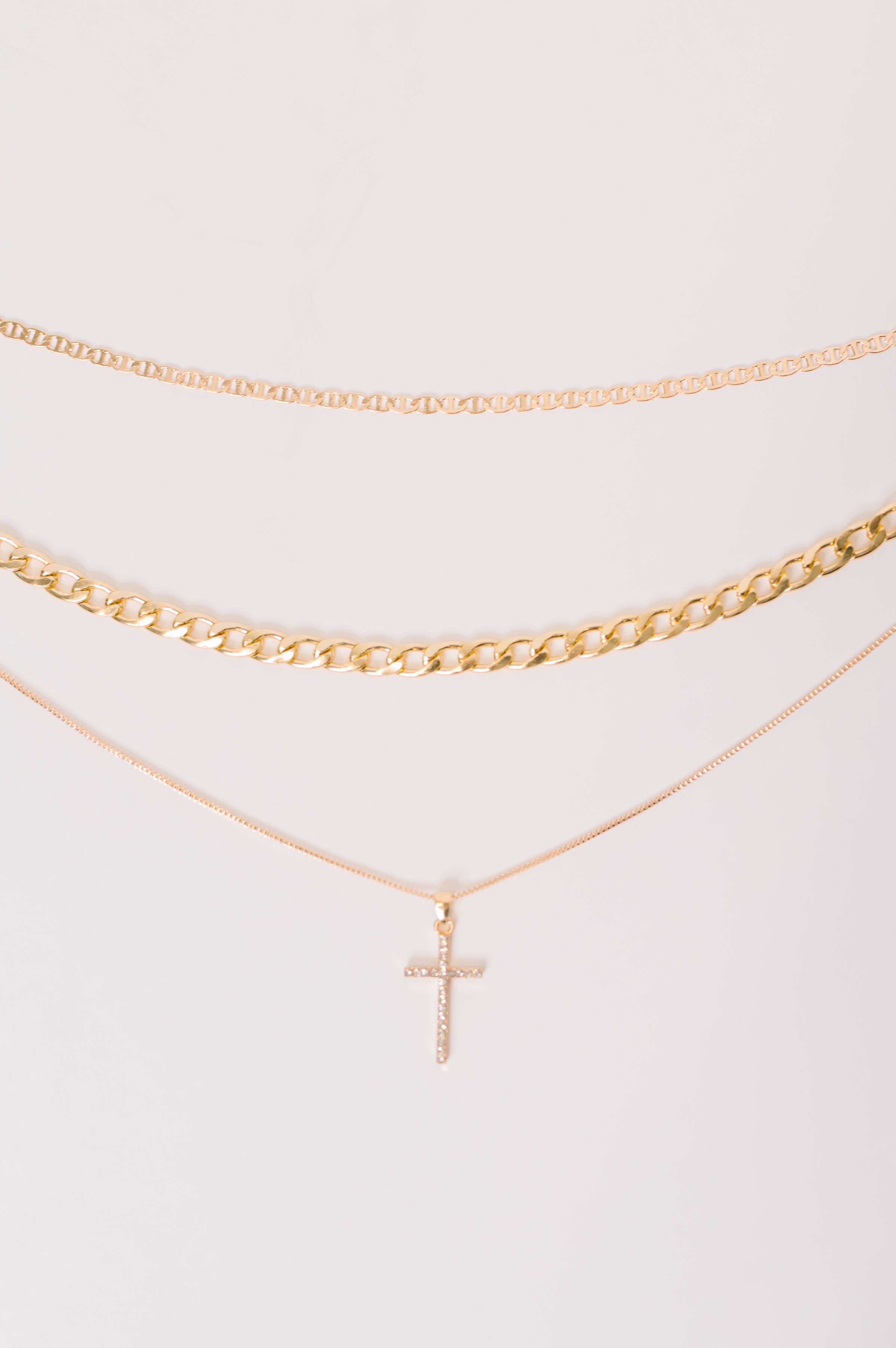 Layered Faith Necklace in Gold - Charming Charlie